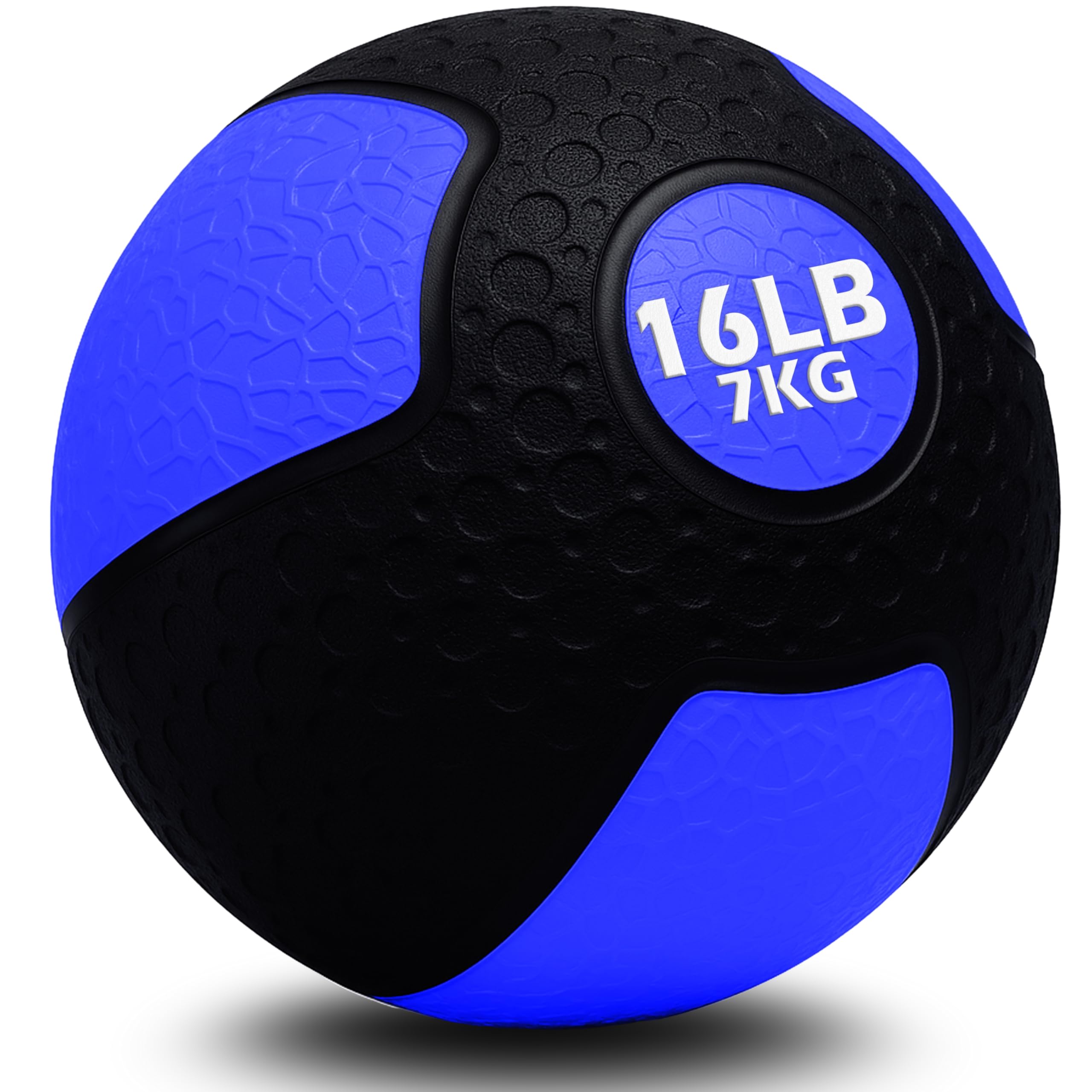 Senshi Japan Rubber Medicine Balls 2LBS - 20LBS (1KG - 10KG), Weighted Slam Ball, No Bounce, Non Slip Exercise Fitness HIIT (16 LBS (7KG))