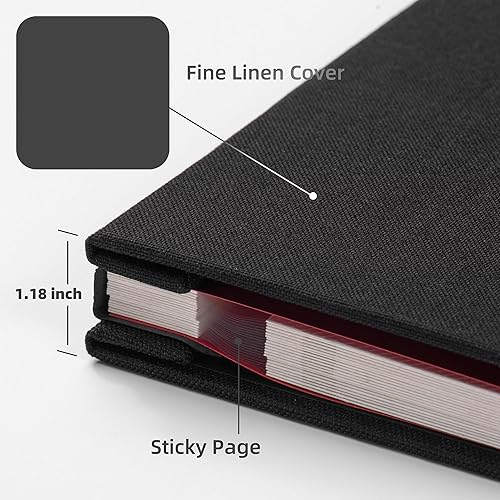 Miniatura 6 de Álbum de fotos grande autoadhesivo con ventana de visualización de imágenes, álbum de recortes de bricolaje para fotos de 4 x 6 pulgadas, 8 x 10