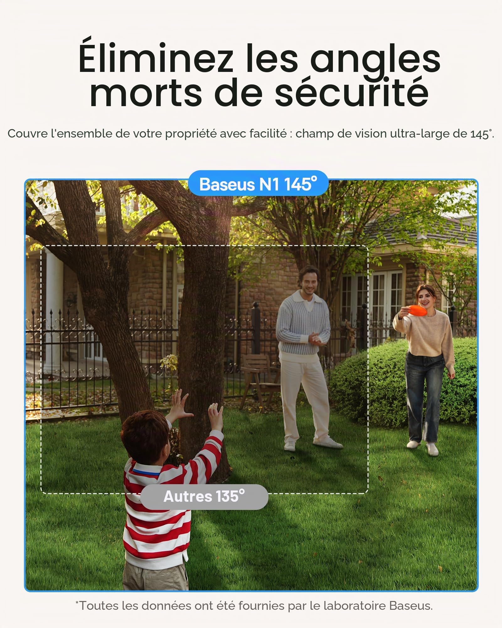 Baseus Caméra de sécurité extérieure sans Fil avec clarté 2K, sans Frais mensuels, Stockage Local Extensible de 16 to, autonomie de la Batterie de 210 Jours, projecteur et Alarme, Fonctionne avec