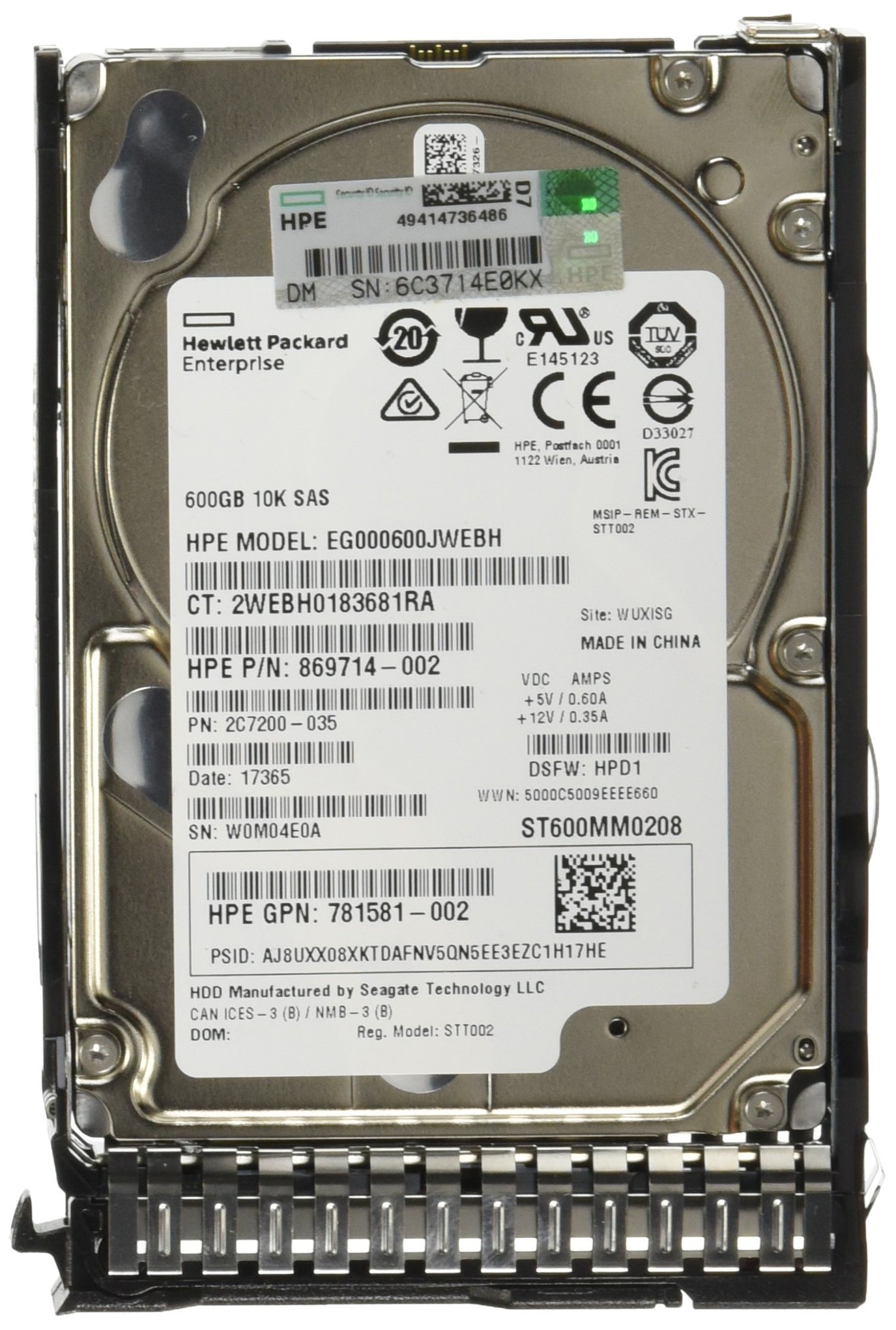 Amazon.com: HP 781516-b21 HPE 600GB SAS 12G Enterprise 10K SFF