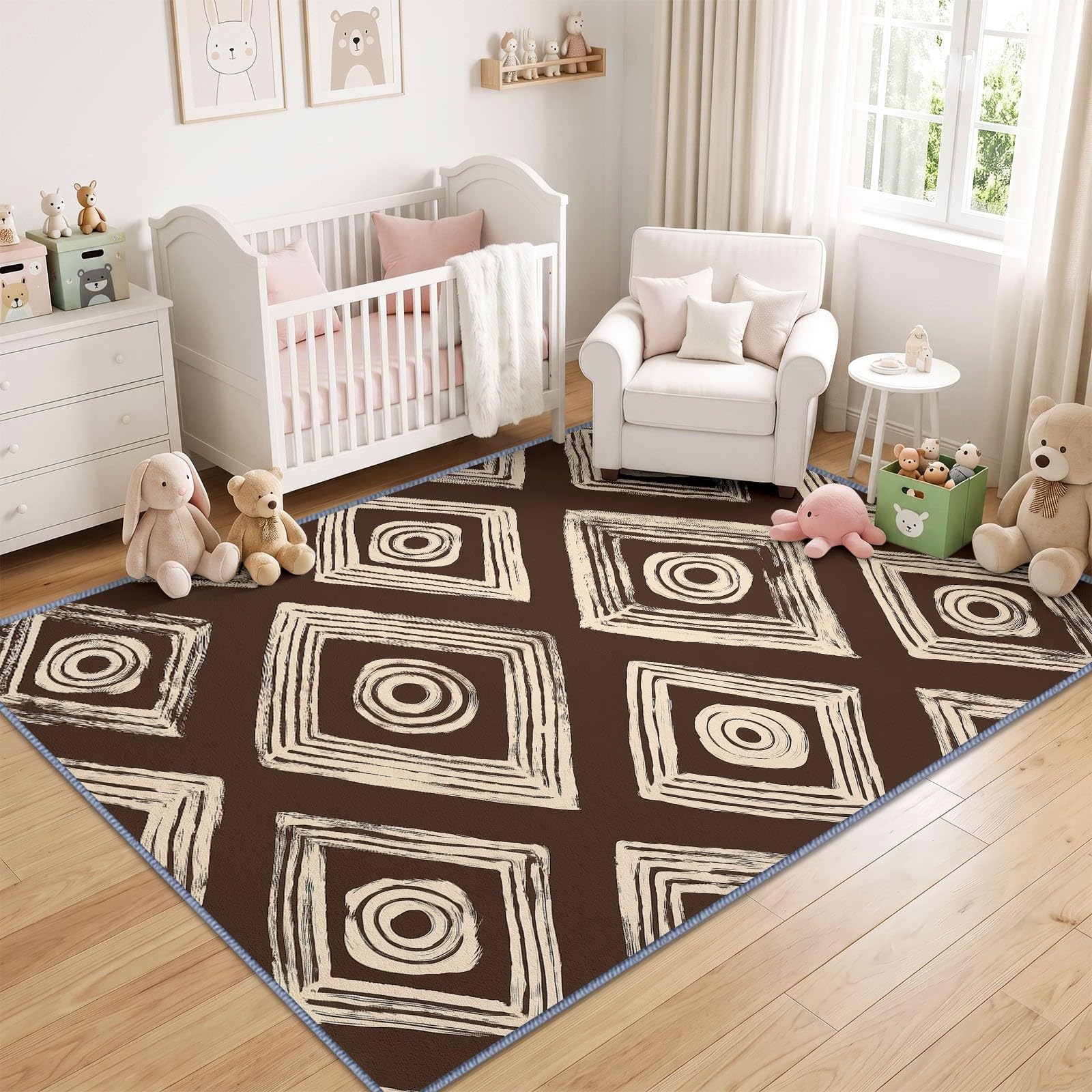 80 x 150 cm, tappeto decorativo in flanella, comfort tradizionale, robusto, geometrico, rombo, rosso scuro, morbido, ipoallergenico, per soggiorno e camera da letto, design moderno, facile da pulire