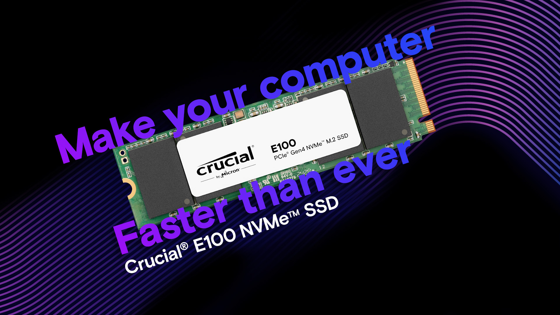 Crucial E100 2TB M.2 NVMe PCIe Gen4 Internal SSD, Up to 5,000MB/s