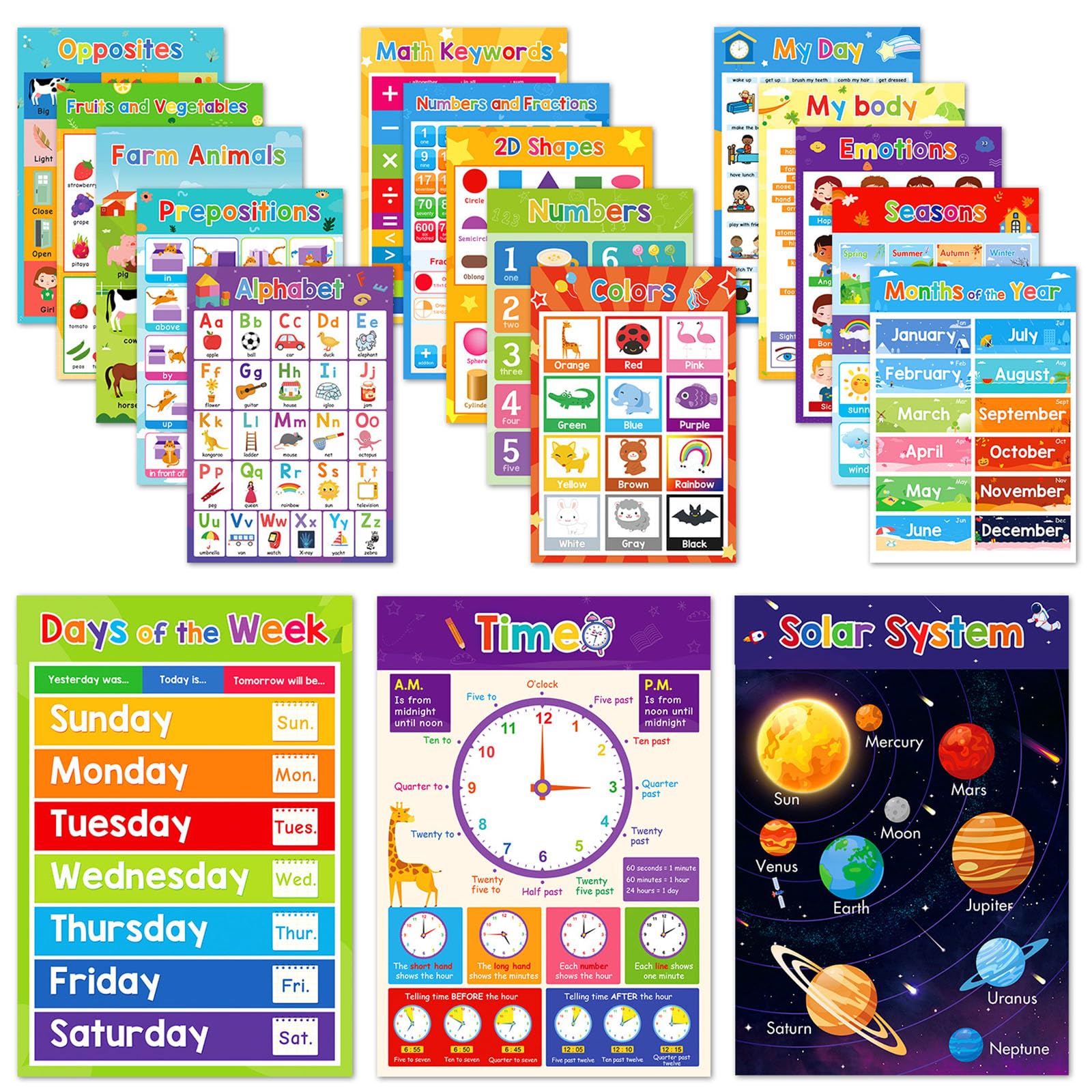 Láminas de números infantiles para decorar el aula de preescolar 7