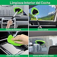Vista 3 de XINDELL Herramienta de Limpiador de Parabrisas – Kit de Limpieza de Ventanas Interiores de Coche con Mango Extensible y 4 Almohadillas