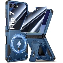 Goton for Samsung Galaxy Z Flip 7 Case with Privacy Screen Protector Blue