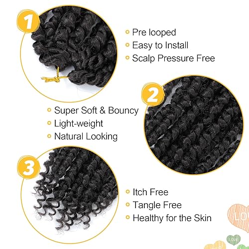 Miniatura 4 de Karida Pelo de ganchillo Passion Twist de 6 pulgadas, 8 paquetes, pelo pretrenzado de ganchillo Passion Twist para mujeres negras, pelo rizado de