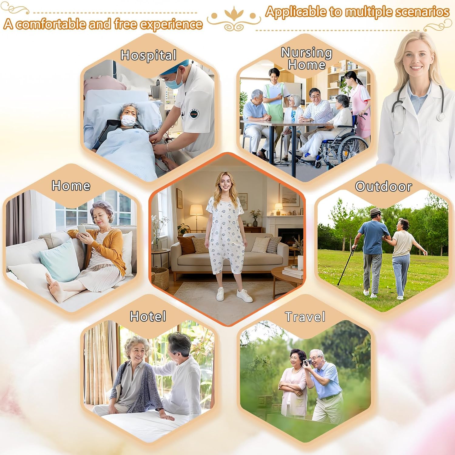 Unisex Anti-Strip Adaptive Jumpsuit with Back-Zipper,One-Piece Short-Sleeved Trousers,Suitable for Seniors,Dementia Patient,Alzheimer’s Patients,Incontinence Care - Image 6