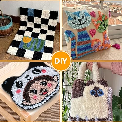 Miniatura 6 de Paño primario de 82 pulgadas con líneas marcadas Monks Premium Monks tela de costura para pistola de acolchonamiento, punzón de alfombra, aguja de