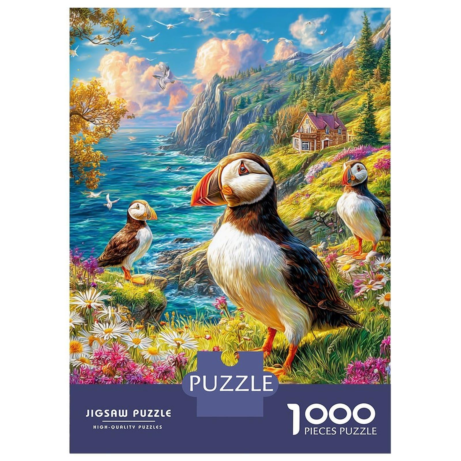 Puffin Jigsaw Puzzle for Adults And Teenagers, Impossible 1000 Piece Puzzle,Family Fun Activity, Challenging Puzzle Game 38x26cm/1000pcs
