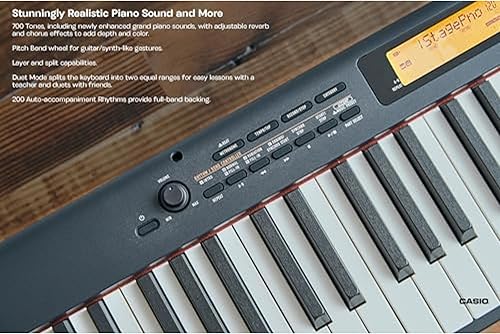 Miniatura 3 de Casio, Pianos digitales de 88 teclas para el hogar (CDP-S360) y soporte plegable para teclado Pyle resistente, diseño en Z reforzado resistente con