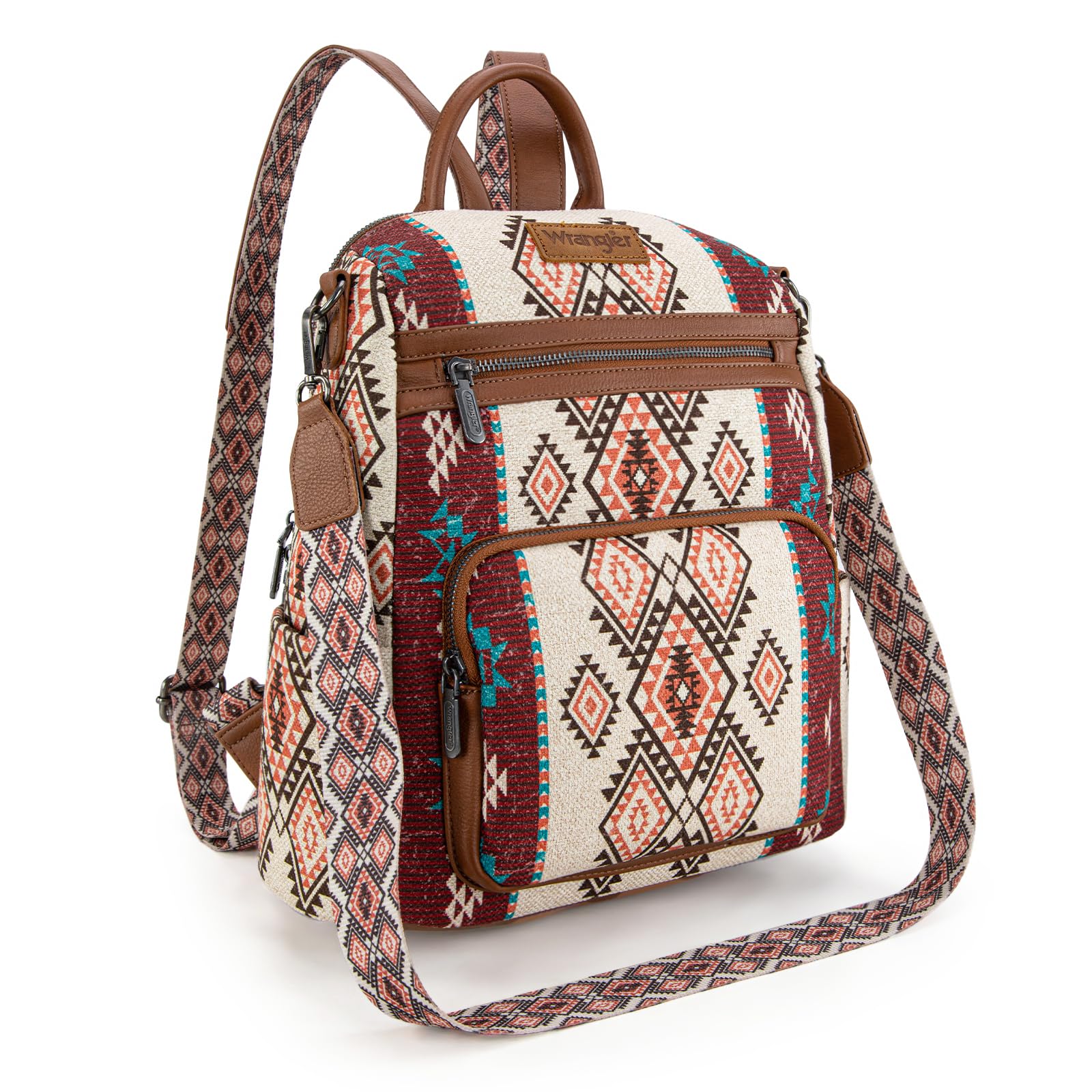 Montana West Wrangler Convertible Backpack Purse for Women Western Aztec Backpack Travel Bags WG213-9110BR