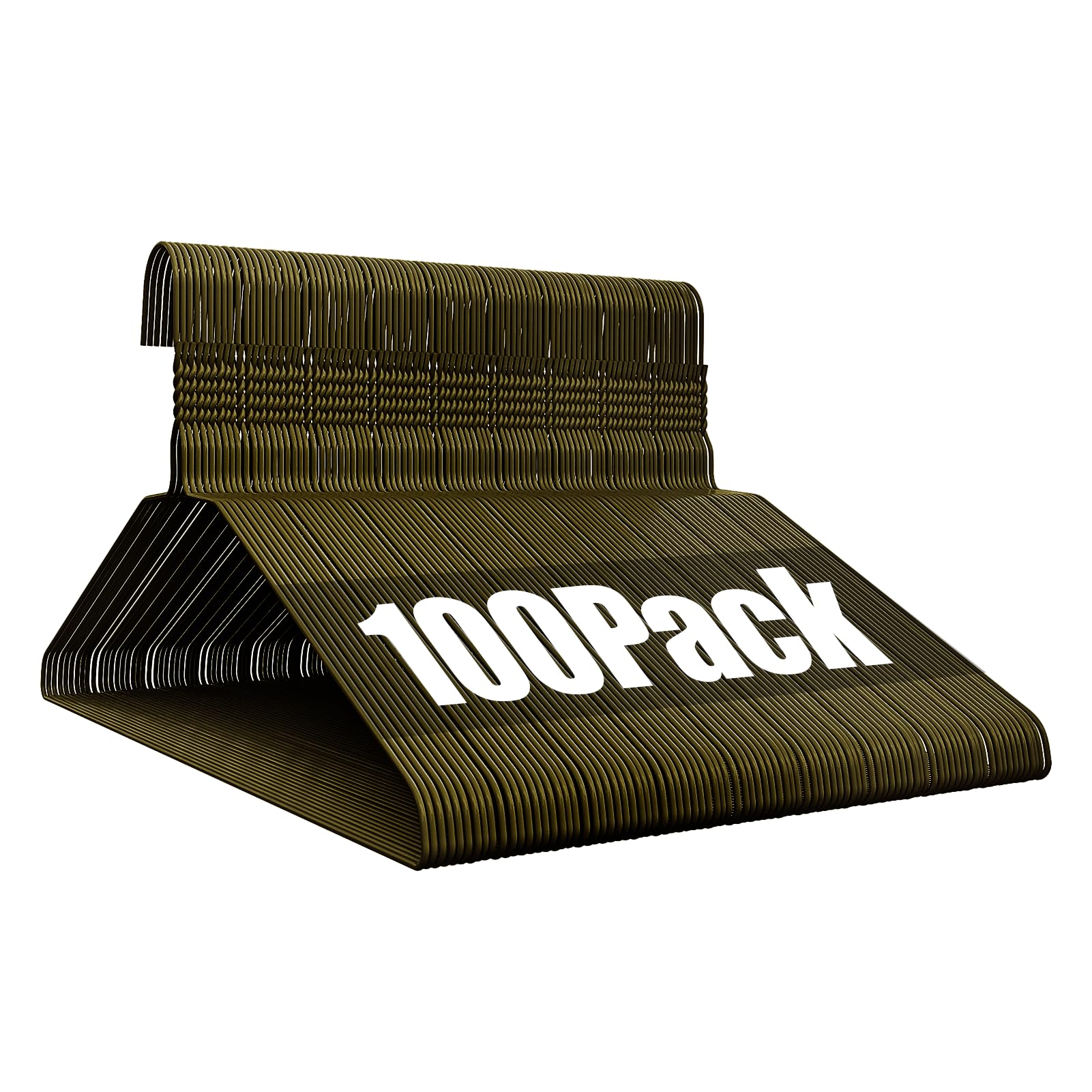 Fotoumgl Wire Metal Clothes Hangers Bulk 100 Pack, 16 Inch 12 Gauge Standard Size, Slim Space Saving for Coat Suits Shirts Pants Skirts, Non Slip,