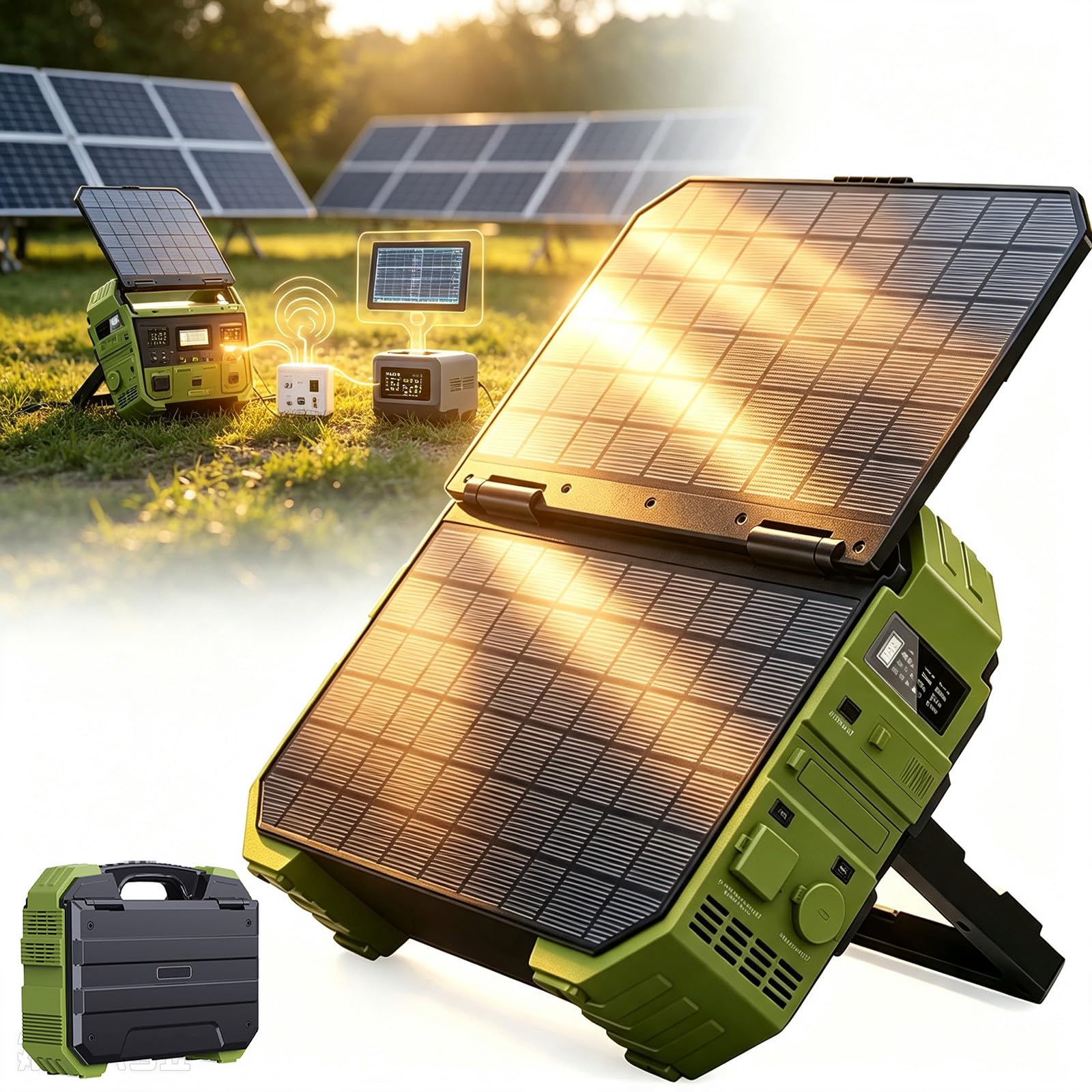 Panele Słoneczne Do Domów,Akumulator 1024Wh,100W Usb-C,1600W