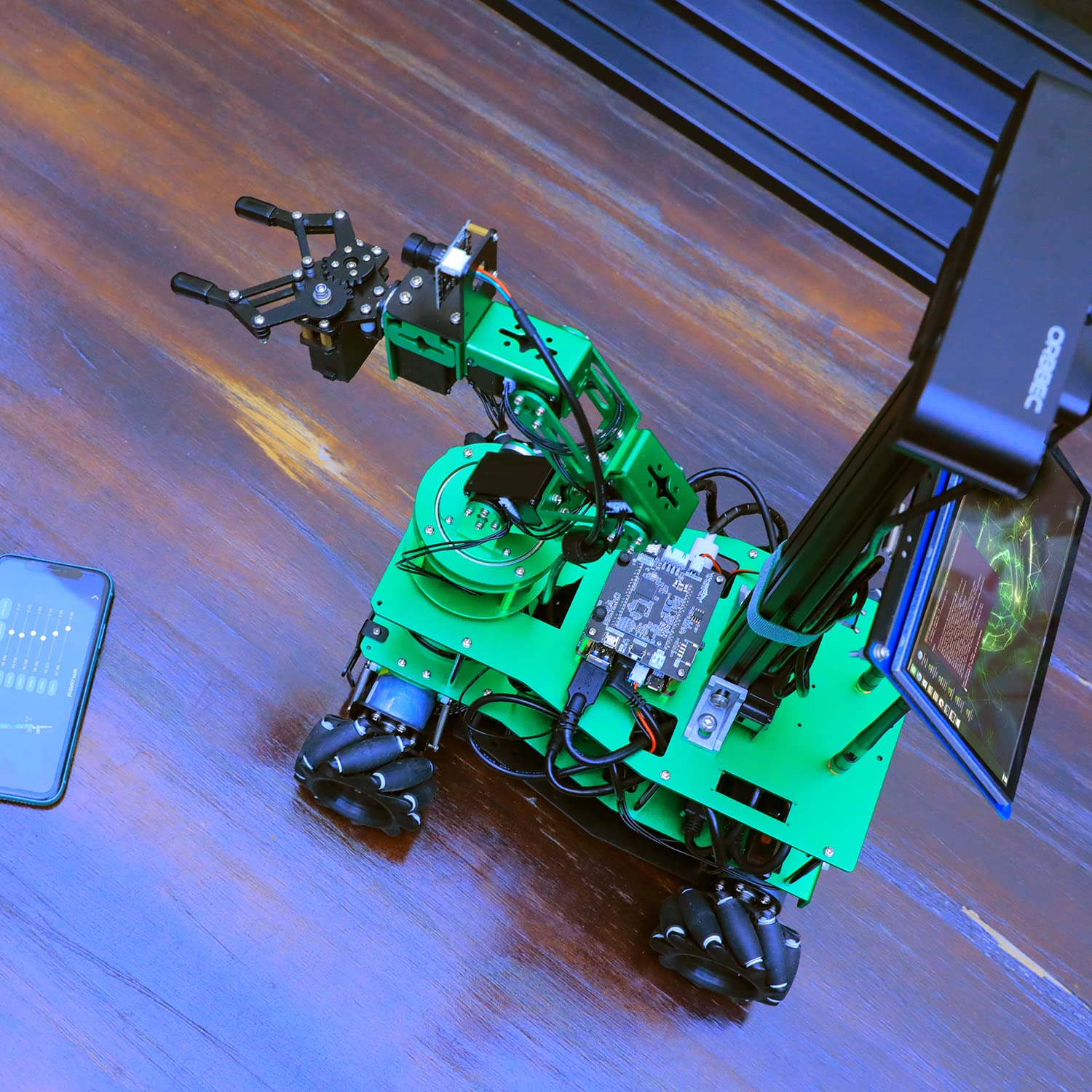 Yahboom Robot RC Car podwozie z bronią robotyczną 6DOF 80 mm Mecanum Wheel Aluminum Chassis do UNO Raspberry Pi Jetson Nano zdalne sterowanie