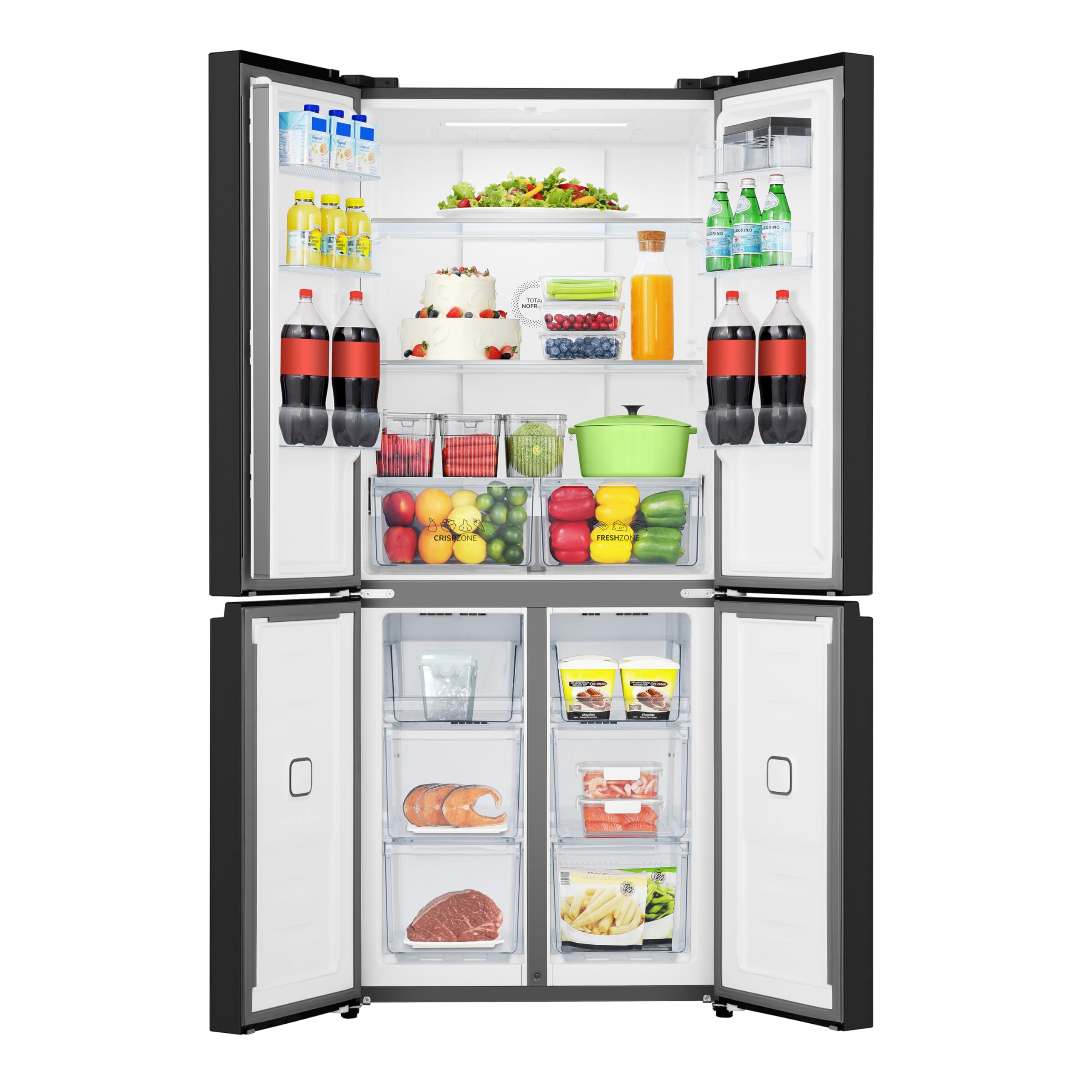 Gorenje NRM819D61BX Cross Door, 460L, CrispZone mit Feuchteregler, Frischbox mit Multifunktion, Eisbox, Fastfreeze, NoFrost, Inverter-Kompressor,BxHxT: 79,4×190×65 cm, Matt Schwarz