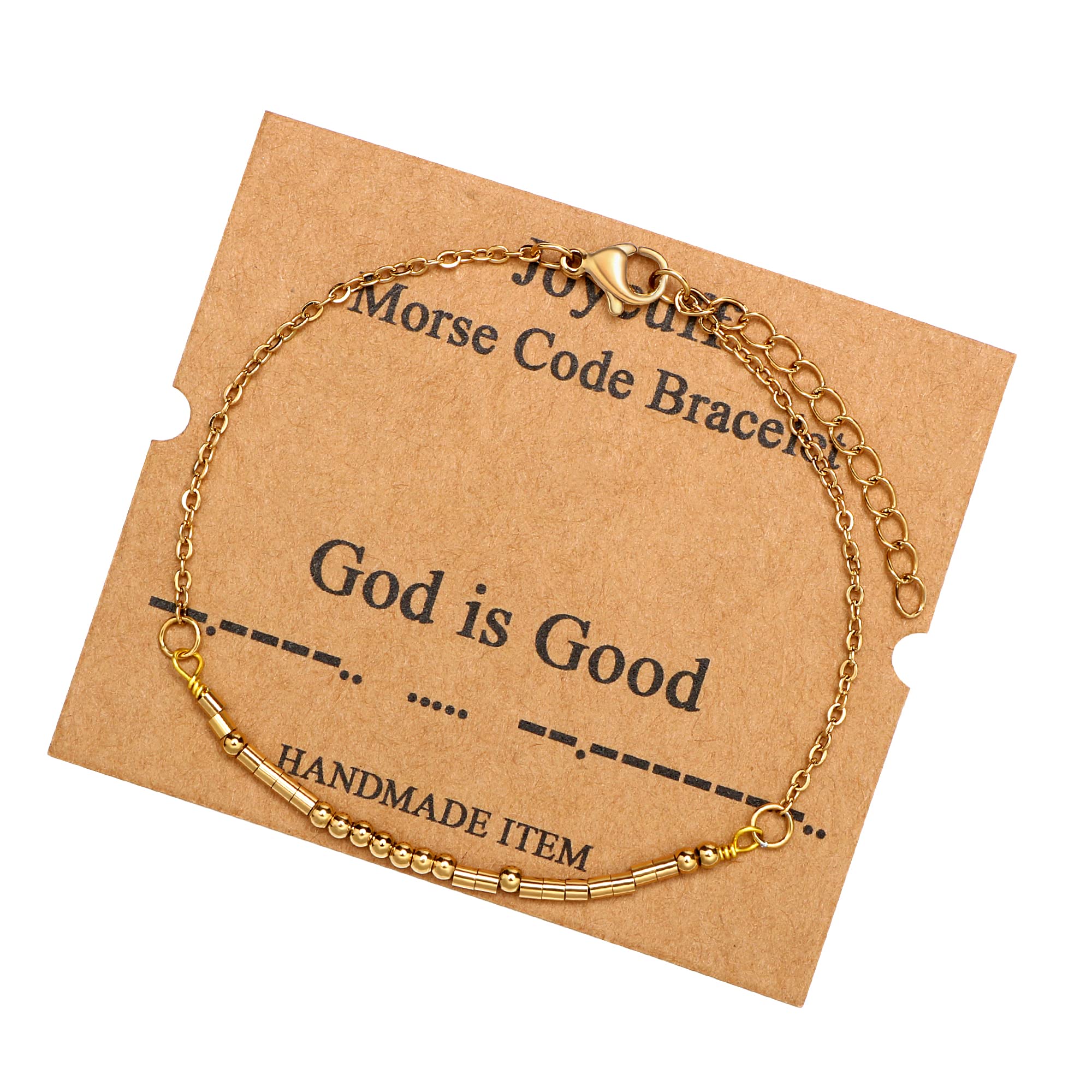 JoycuFFMorse Code Bracelets for Teen Girl Inspirational Secret Message Bracelet for Women Fashion Encouragement Gifts for Daughter Sister Friend Jewelry