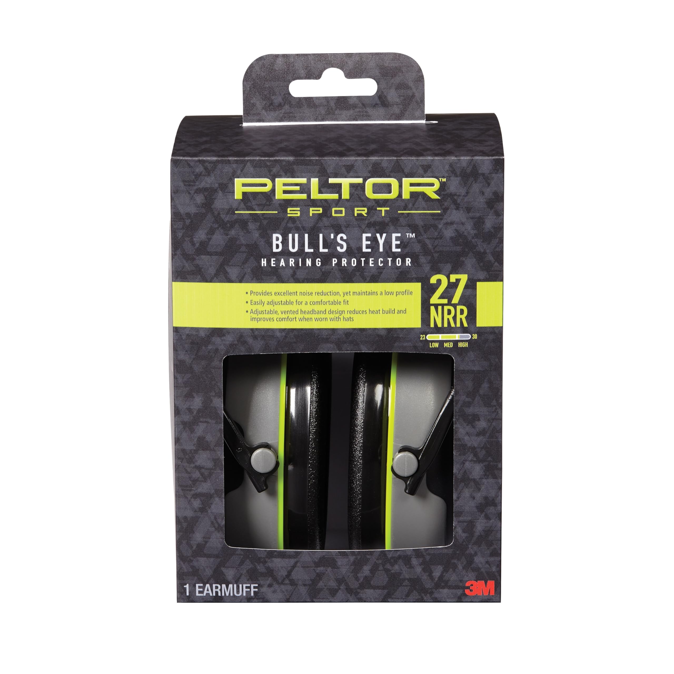 Sport Bull's Eye Hearing Protector, Noise Reduction Rating (NRR) 27 dB, Lightweight Design For Comfort & Extended Wear, Features Low Profile Design Ideal For Shooting & Hunting (97041-PEL-6C)