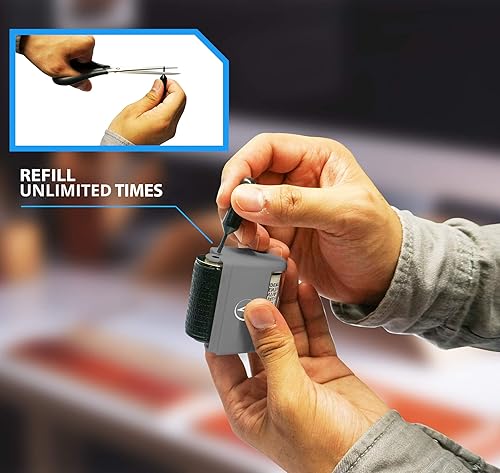 Miniatura 6 de Kit ancho de sellos de rodillo de protección contra robo de identidad, incluye 6 repuestos, sello de rodillo confidencial, antirrobo, sello de