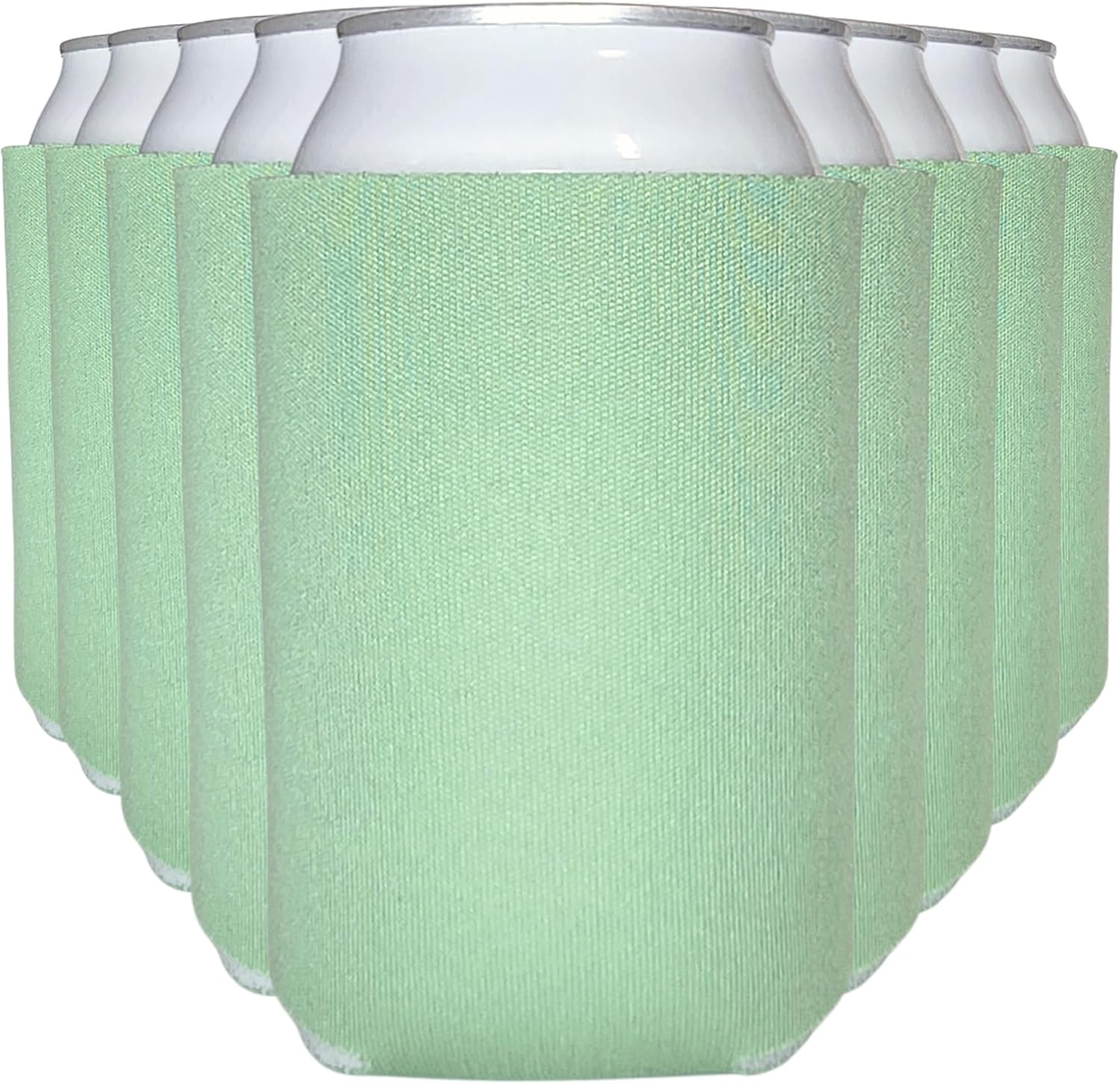 TahoeBay Blank Beer Can Cooler Sleeves (12-Pack) Bulk Sublimation Blanks for Vinyl Plain Soft Foam Can Sleeves Coolers for Soda Cans & Bottles Black, White, Assorted Solid Color (Sage)