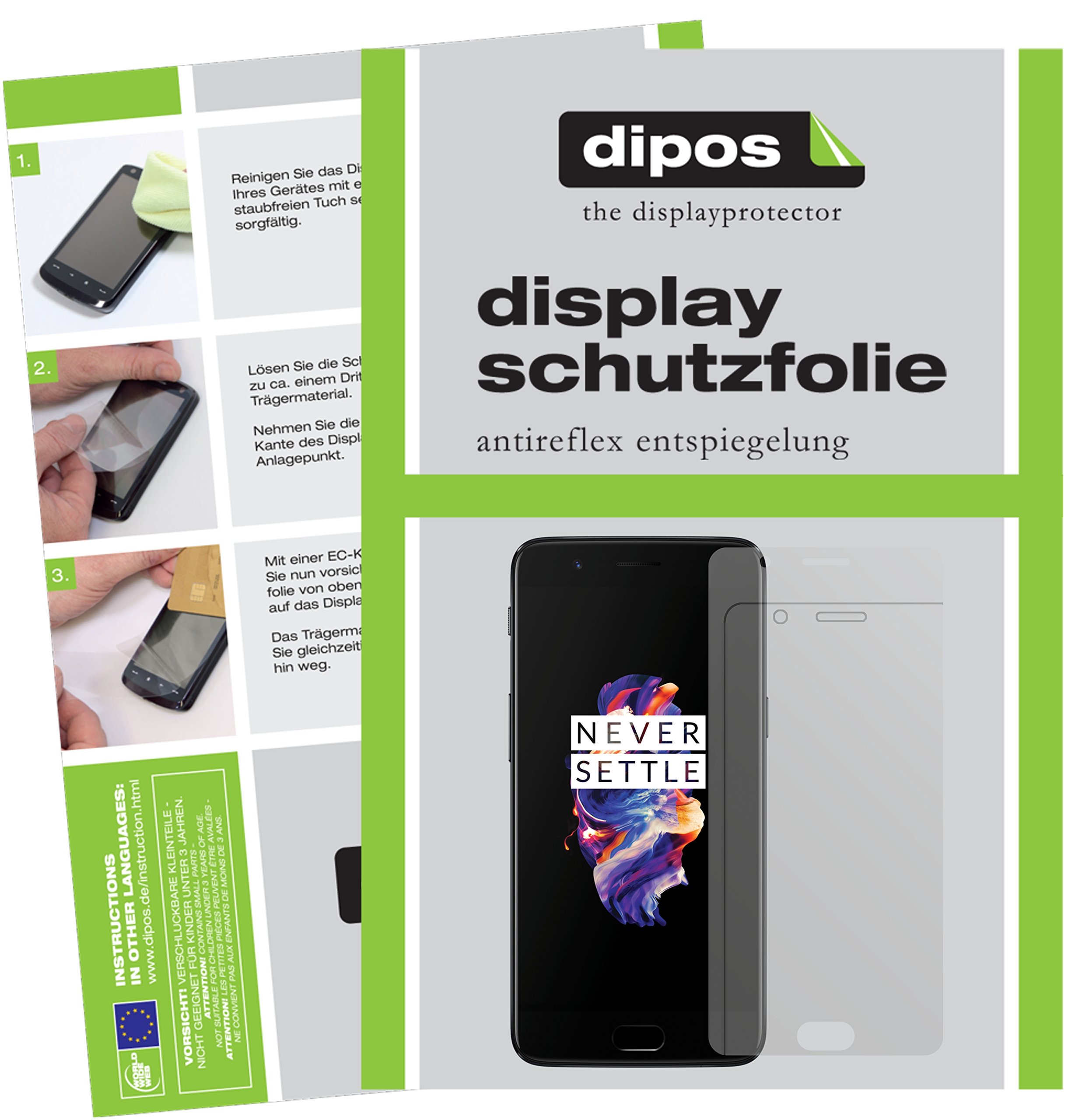 Dipos Pellicola Protettiva Antiriflesso Per OnePlus 6, 2 Pezzi, Opaca, Anti-impronta, Made In Germany