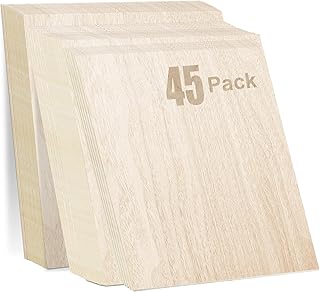 Baltic Birch Plywood Sheets Box of 45 - Laser Engraving Cutting, Scroll Saw Nature Veneer Color, Stronger Than Basswood, A/A Grade,12 x 12 x 1/8”, 3mm Thickness Perfect for Wood Burning
