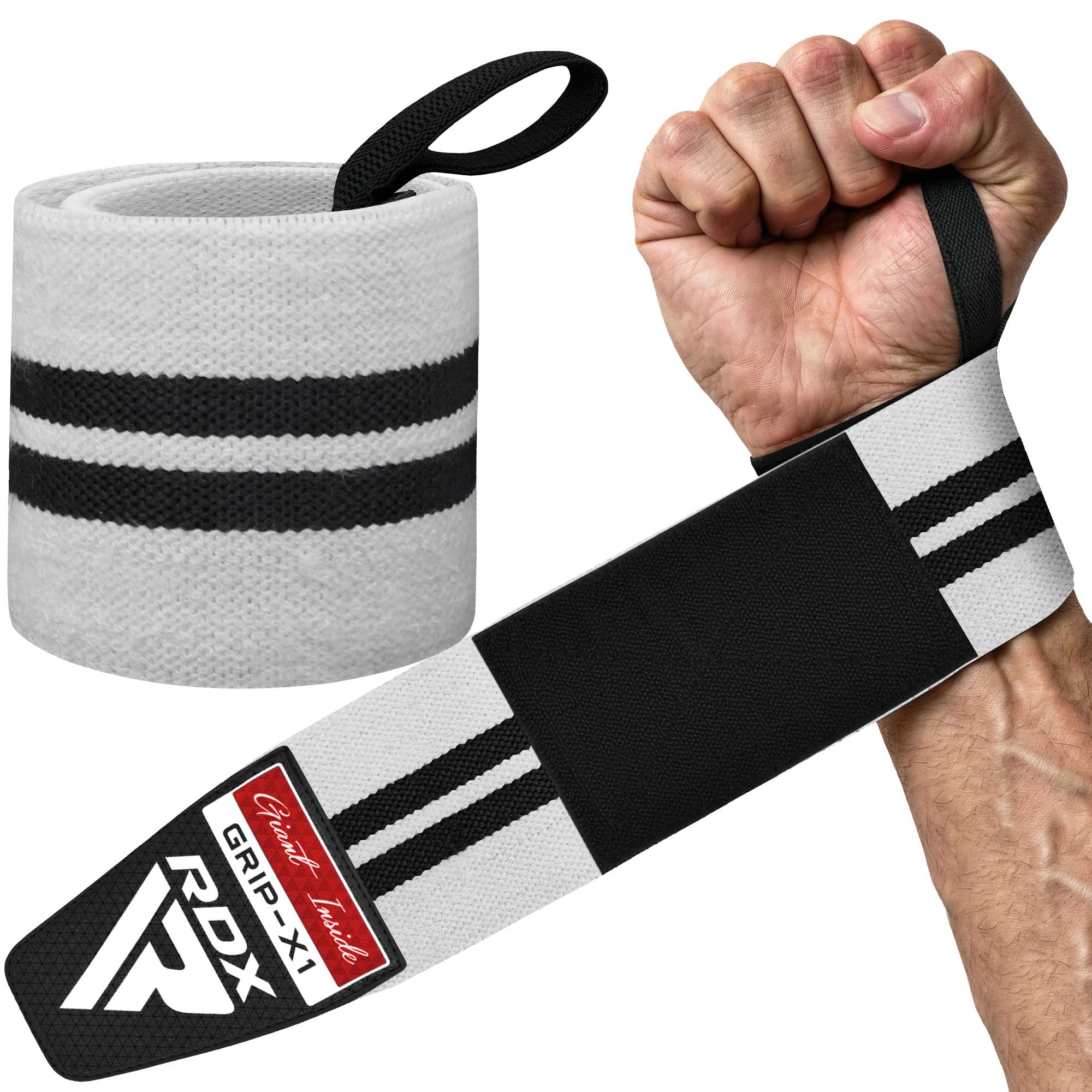 RDX Weight Lifting Wrist Wraps Support, IPL USPA Approved, Elasticated Pro 18” Cotton Straps, Thumb Loop, Powerlifting Bodybuilding Fitness Strength Gym Training WOD Workout, Gymnastics Calisthenics