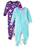 Baby Girl's and Toddler 100% Cotton Long Sleeve Zip Front One Piece Footed Pajamas,Sleep & Play