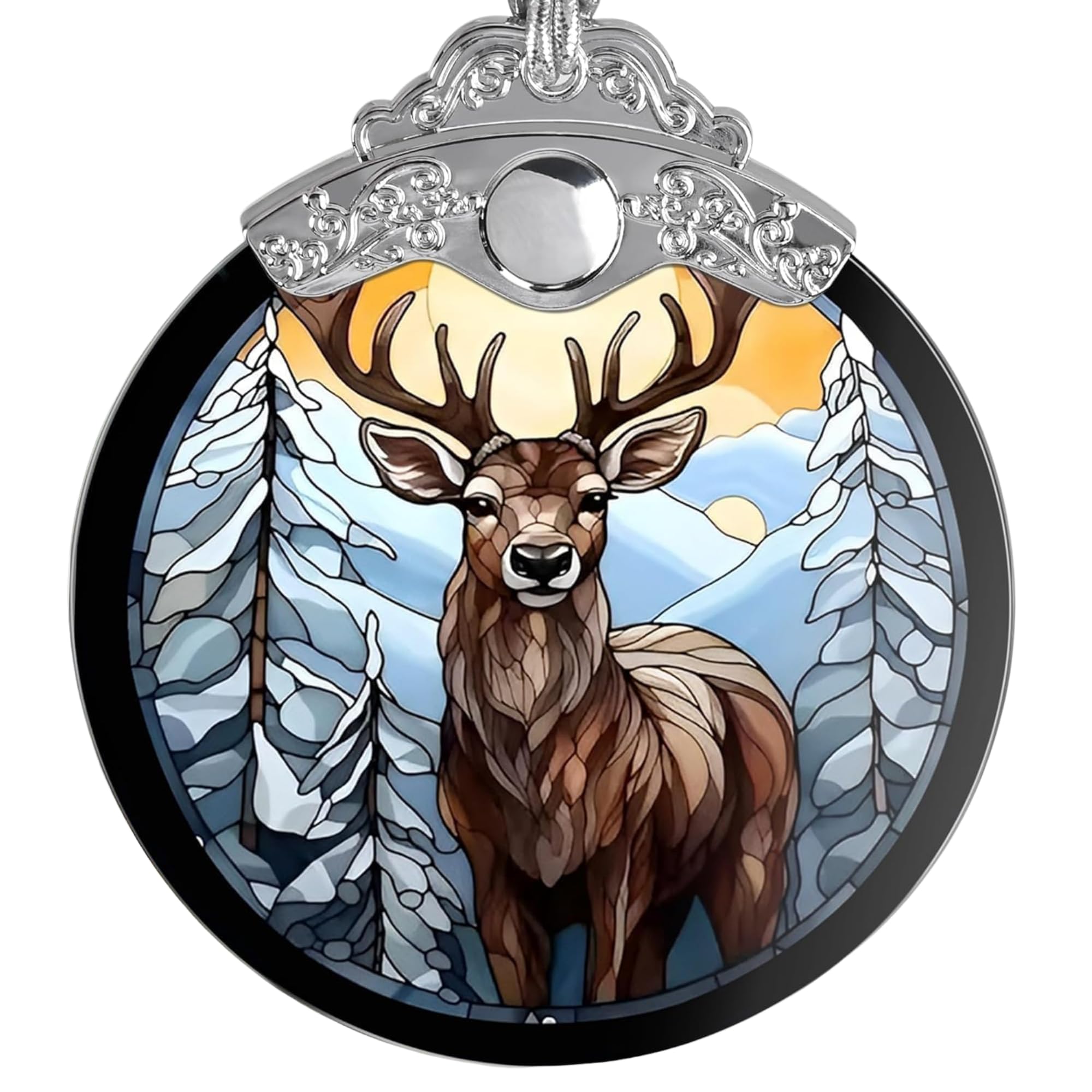 Deer Ornament 2025 – Stained Glass Effection Acrylic Hanging Decor, Holiday Keepsake, Deer Ornaments for Christmas Tree, Christmas Ornament, Ornaments for Tree, Gift for Wildlife Lovers