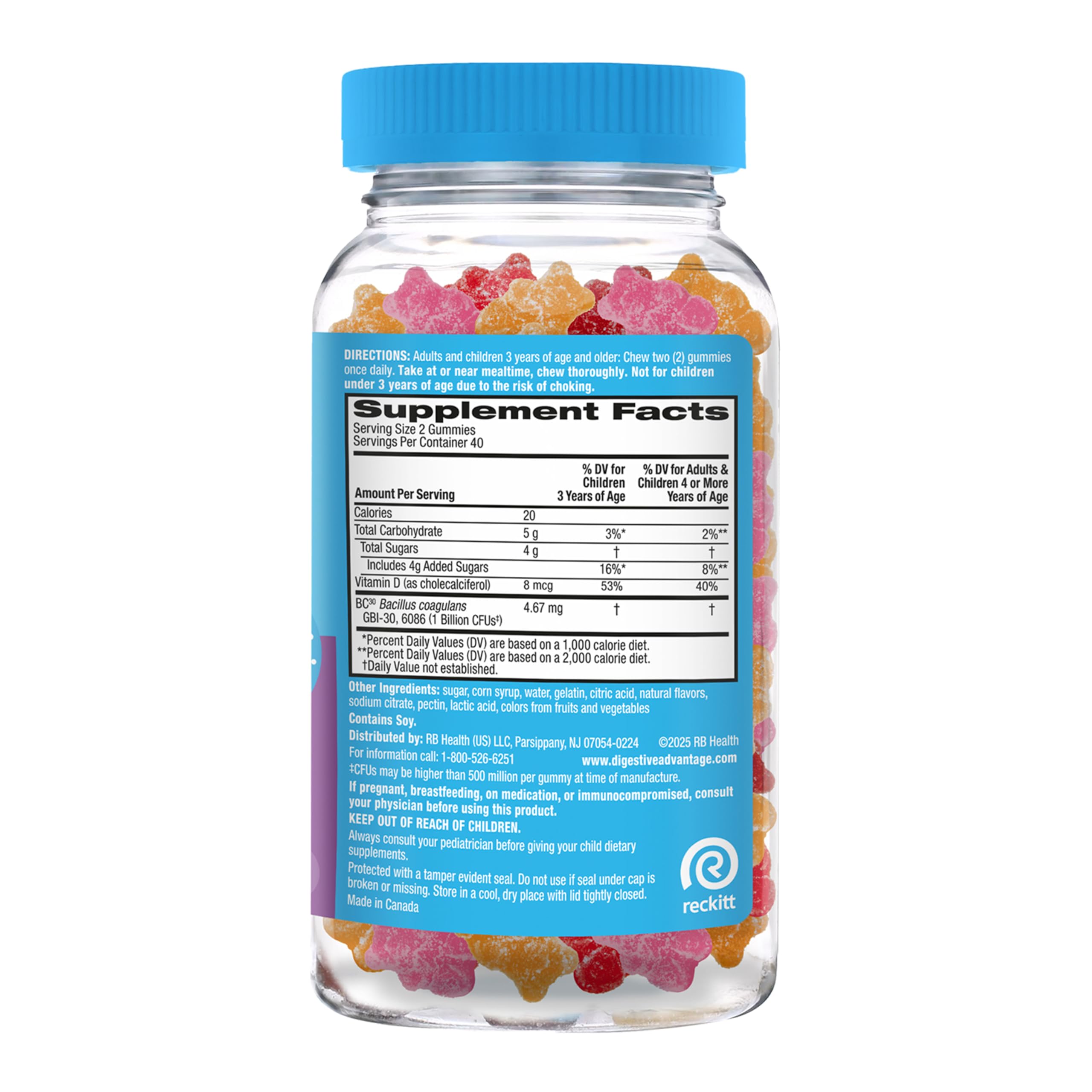 Digestive Advantage Daily Probiotic, Natural Fruit Flavor - 80ct Gummies — Amazon image 14