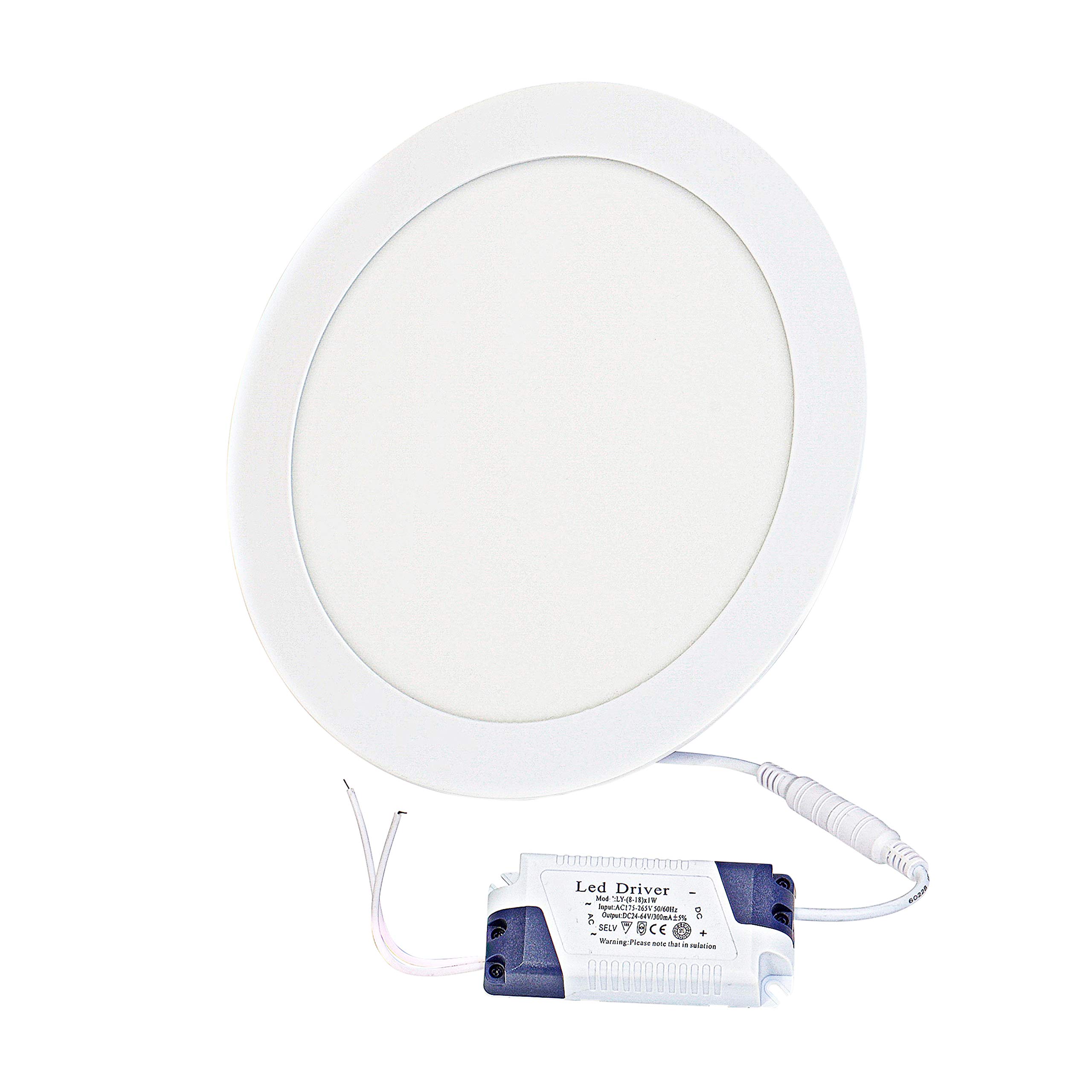 KATSU 3000-3500K Warm White LED Light Aluminium Round Panel 18W