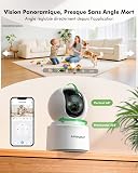 Mrowly 2.5K 4MP Camera Surveillance WiFi Interieur sans Fil, 360° PTZ | Caméra Interieur Batterie 6000mAh, 2.4G/5GHz, Vision Nocturne, Détecteur PIR, Audio Bidirectionnel pour Maison, Bébé/Animaux - 6