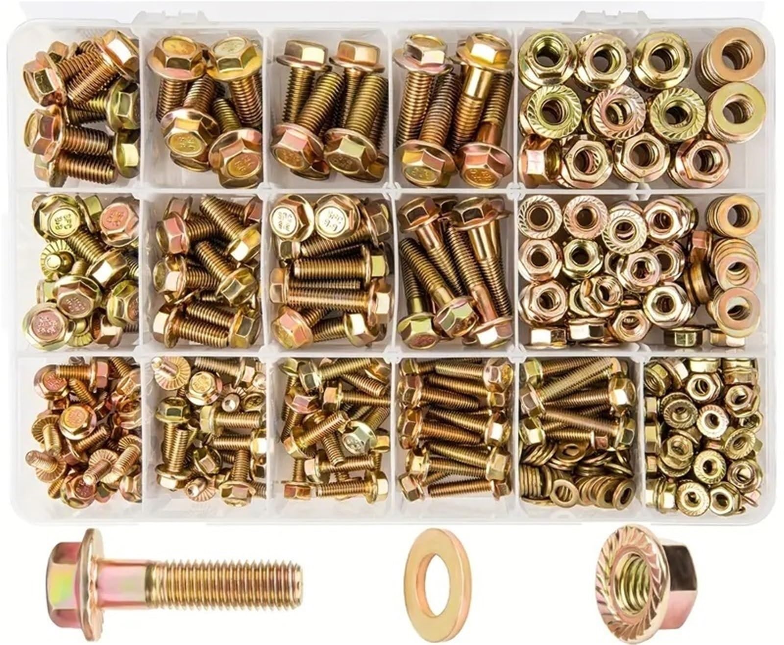 Kit de montaje perno y tuerca brida acero al carbono 521 - Tornillos dentados hexagonales clase 8. for aplicaciones alta resistencia Juego de Tornillos y Tuercas