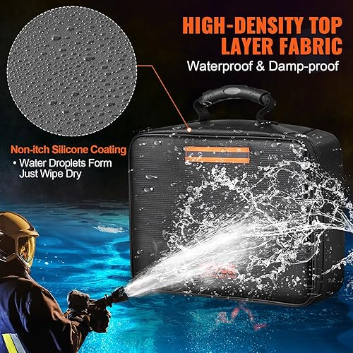 Miniatura 3 de VEVOR Caja de documentos ignífuga, bolsa de documentos ignífuga con cerradura de 2000 , caja de archivos ignífuga e impermeable de 3 capas de 14.17