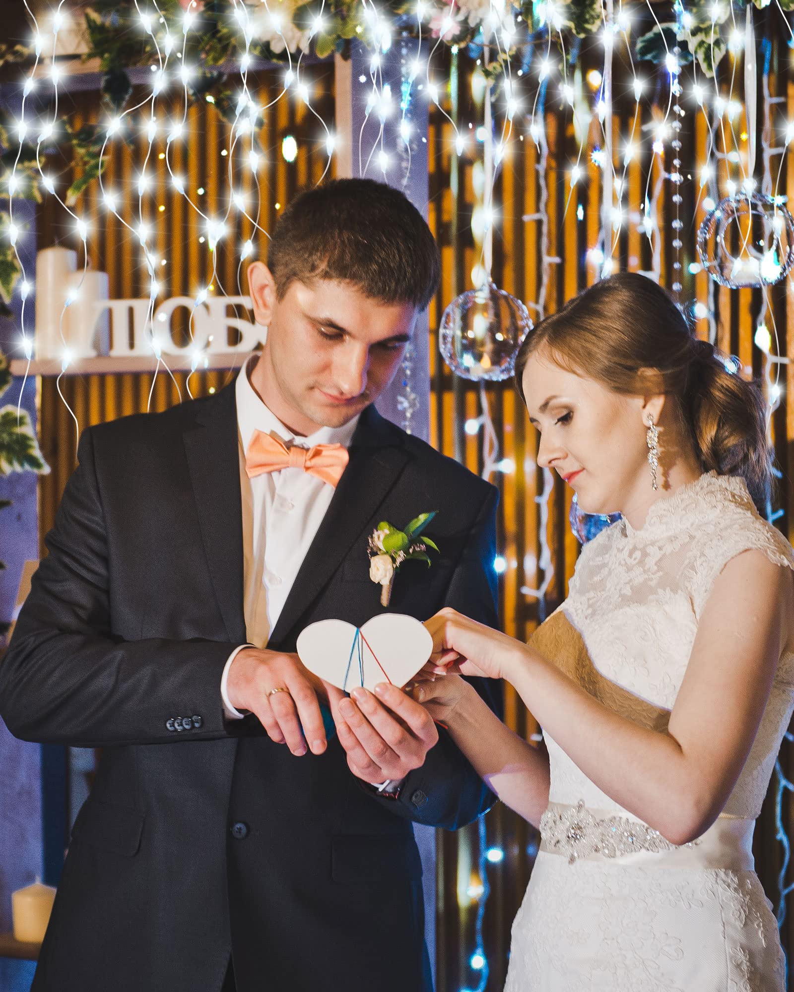 Riakrum 50 Stück 3 m 30 Valentinstag LED Lichterkette Batteriebetriebene winzige Lichterketten kleine Lichterkette für Gläser Sternenhimmel wasserdichte Lichterkette für DIY Hochzeit Party (weiß)