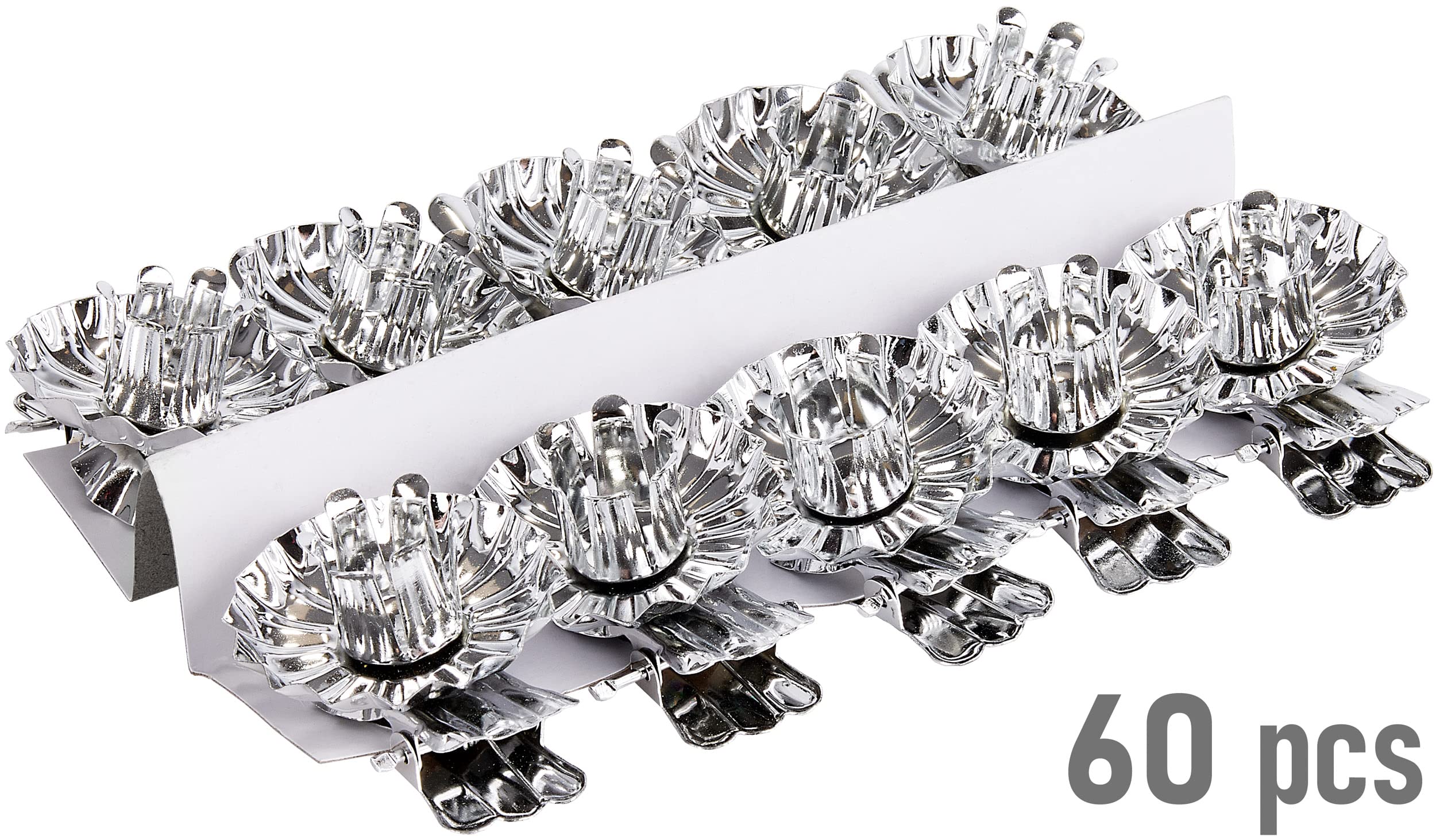 BRUBAKER 60er Pack Baumkerzenhalter für Weihnachtsbaum | Vintage Kerzenhalter Silber - Traditionelle Kerzenzwicker mit Clip