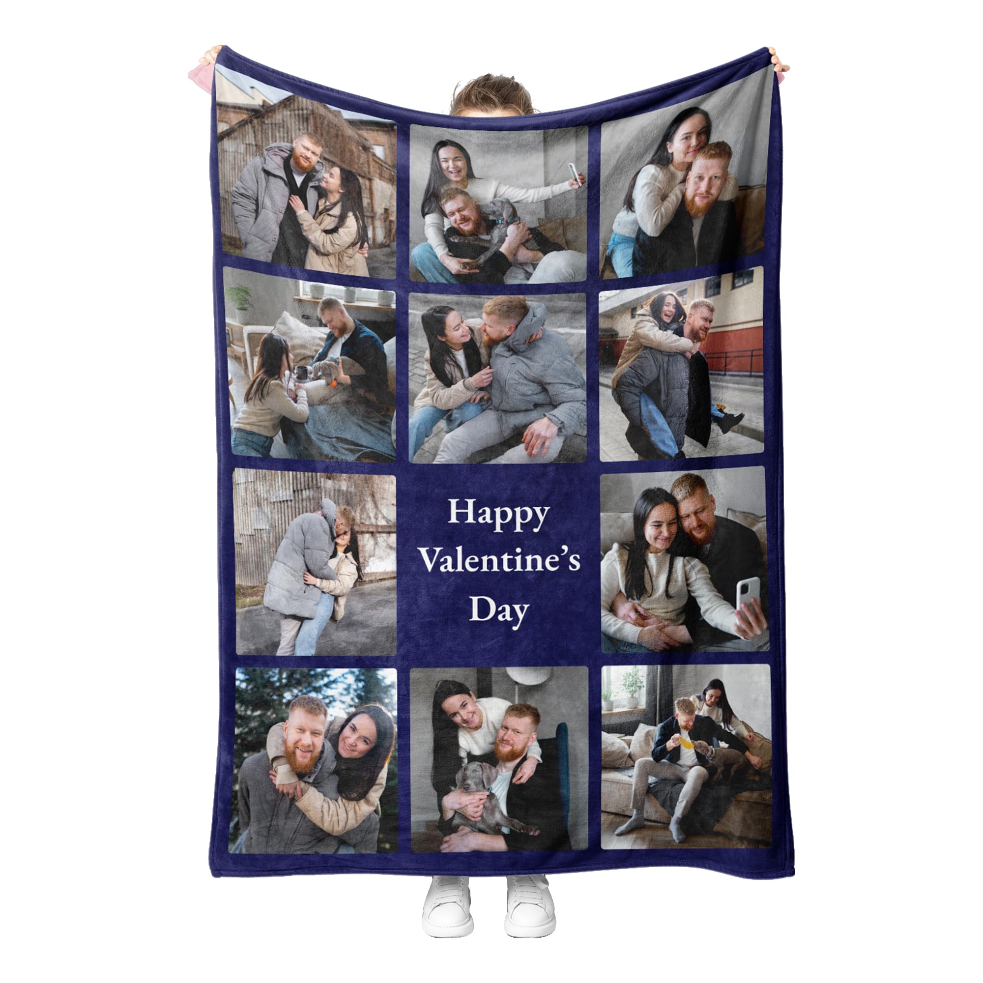Custom Blanket – Personalised Photo Blanket for Mum, Soft Fleece Memory Throw for Birthdays, Christmas, or Mother’s Day – Large Personalised Blanket with Pictures for Women and Adults