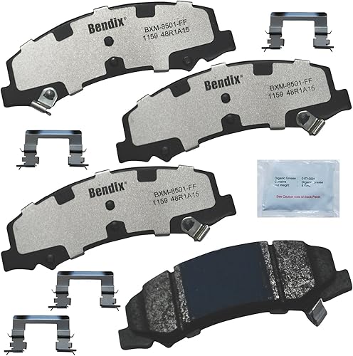 Miniatura 37 de Bendix Fleet Metlok MKD1770FM Pastillas de freno delanteras semimetálicas para Ford Expedition 2017-2010, F-150 2017-2010, Lobo 2020-2009, Lincoln