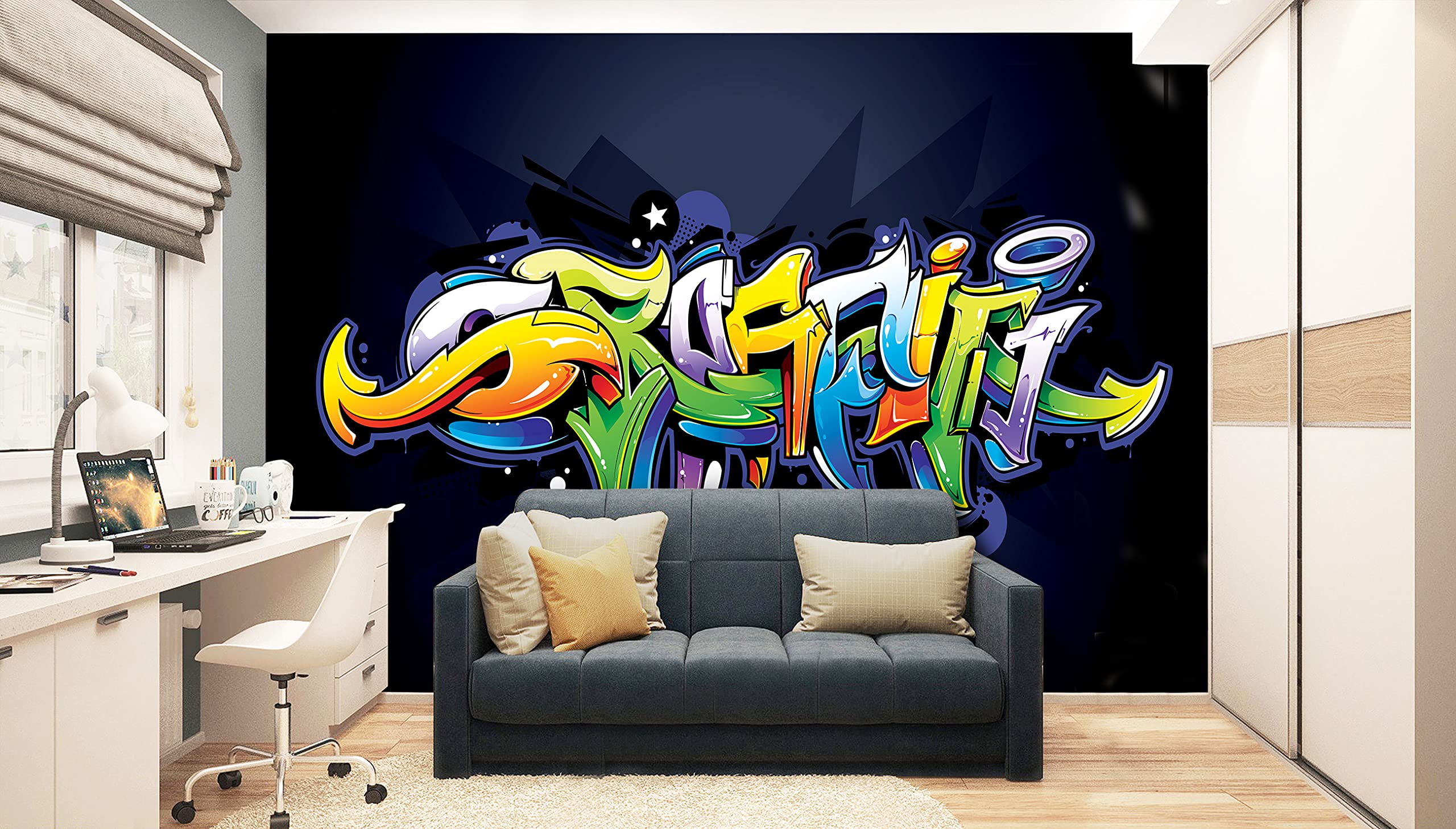 WallArena - Vlies Fotobehang Heagon, 208 x 146 cm - Fotobehang - Behang - voor Woonkamer Slaapkamer - Vliesbehang Wandbehang Behang 3D Effect - incl. Lijm - Geometrische