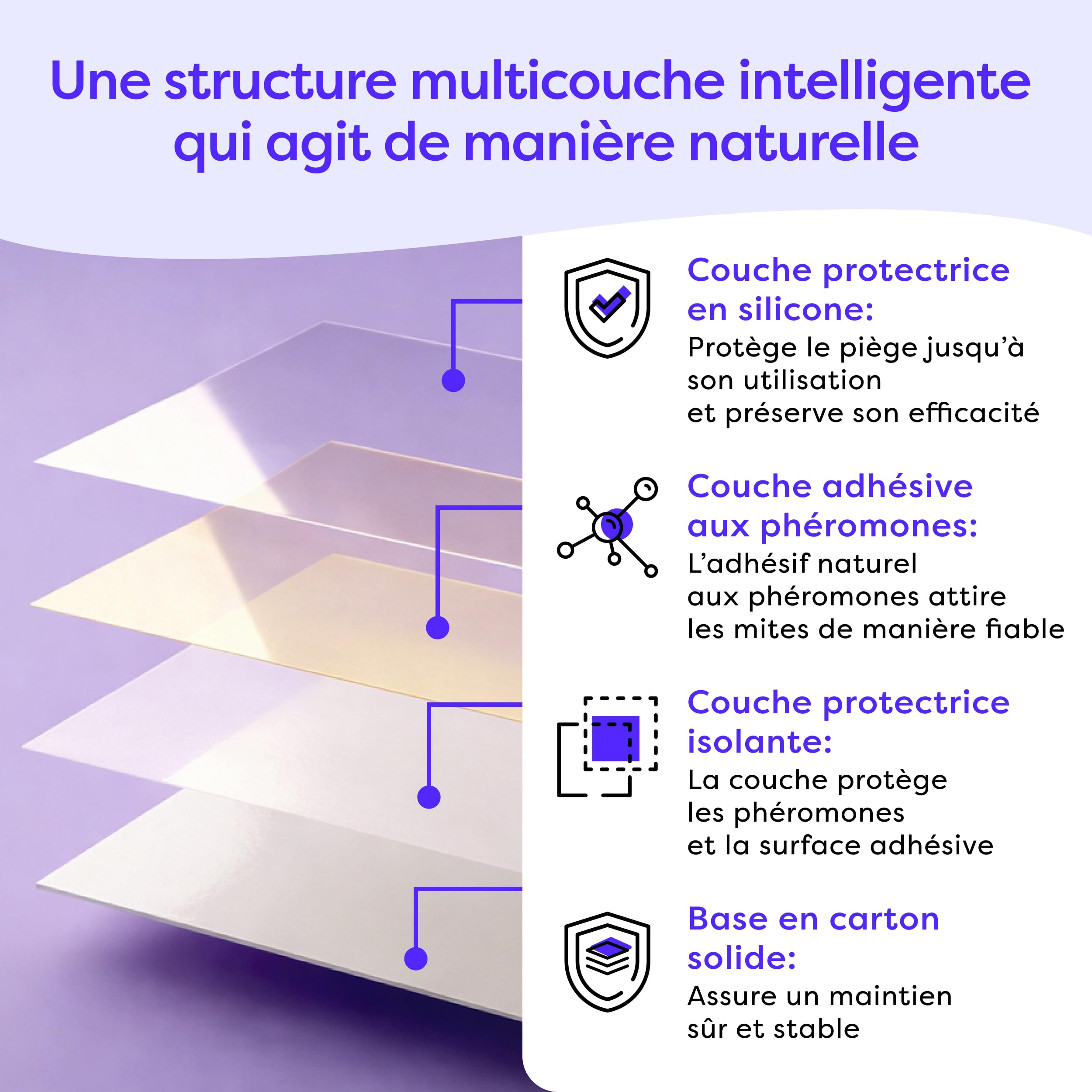Wolkenfeld Anti Mites Textiles Piège à Mites Vêtements Adhésifs 8 Pièges Laine Cachemire 100% Naturel Fabriqué Allemagne
