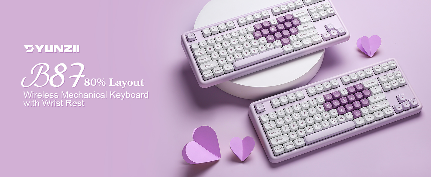 Amazon.com: YUNZII B87 Wireless Mechanical Keyboard,QMK/VIA