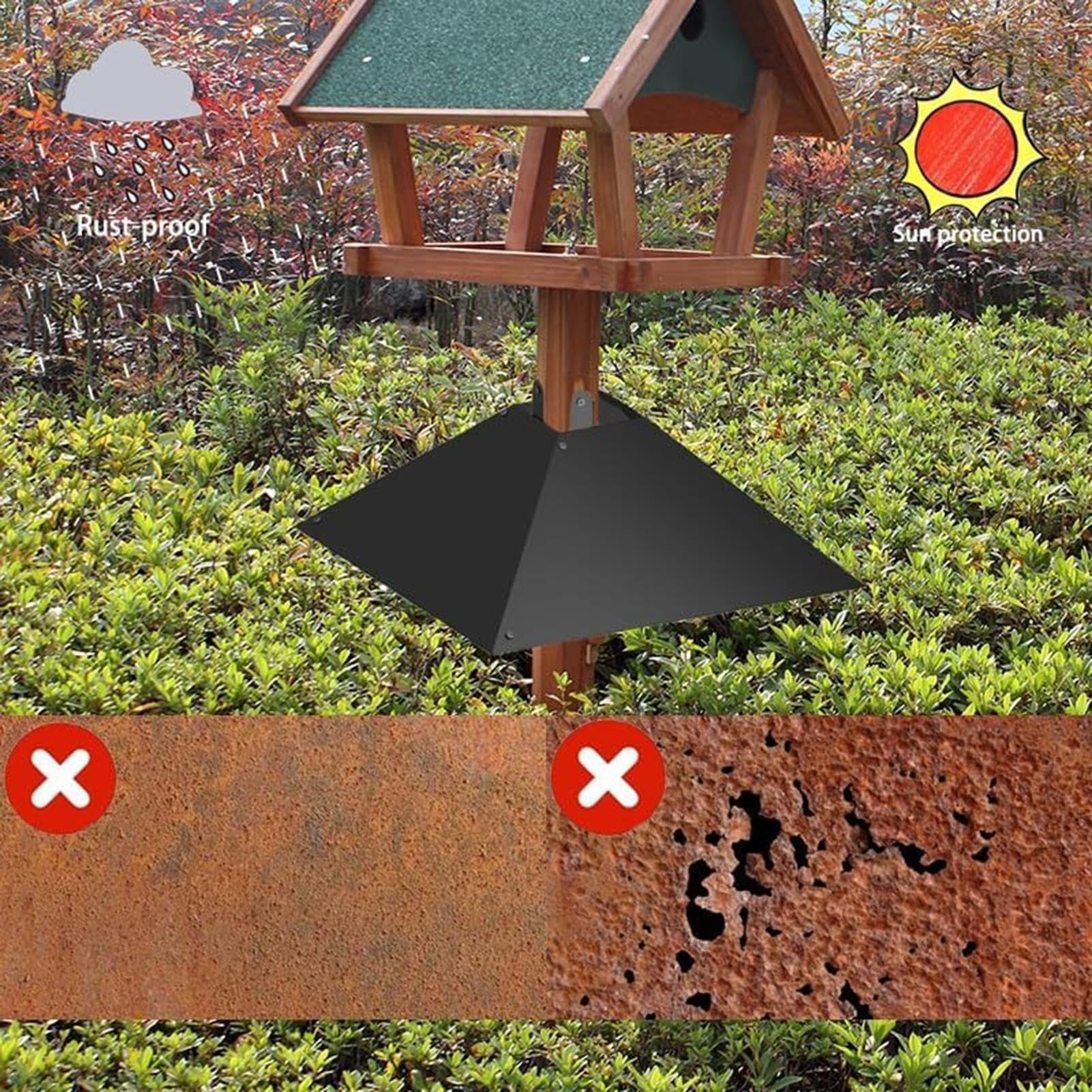 Comedero para pájaros, deflector de ardilla, protector de ardillas, deflector a prueba de ardillas, escudo de ardilla, deflector de ardilla de metal, protector de ardilla, protector de casa de pájaros | Acero Inoxidable Accesorios de jardín, poste de made