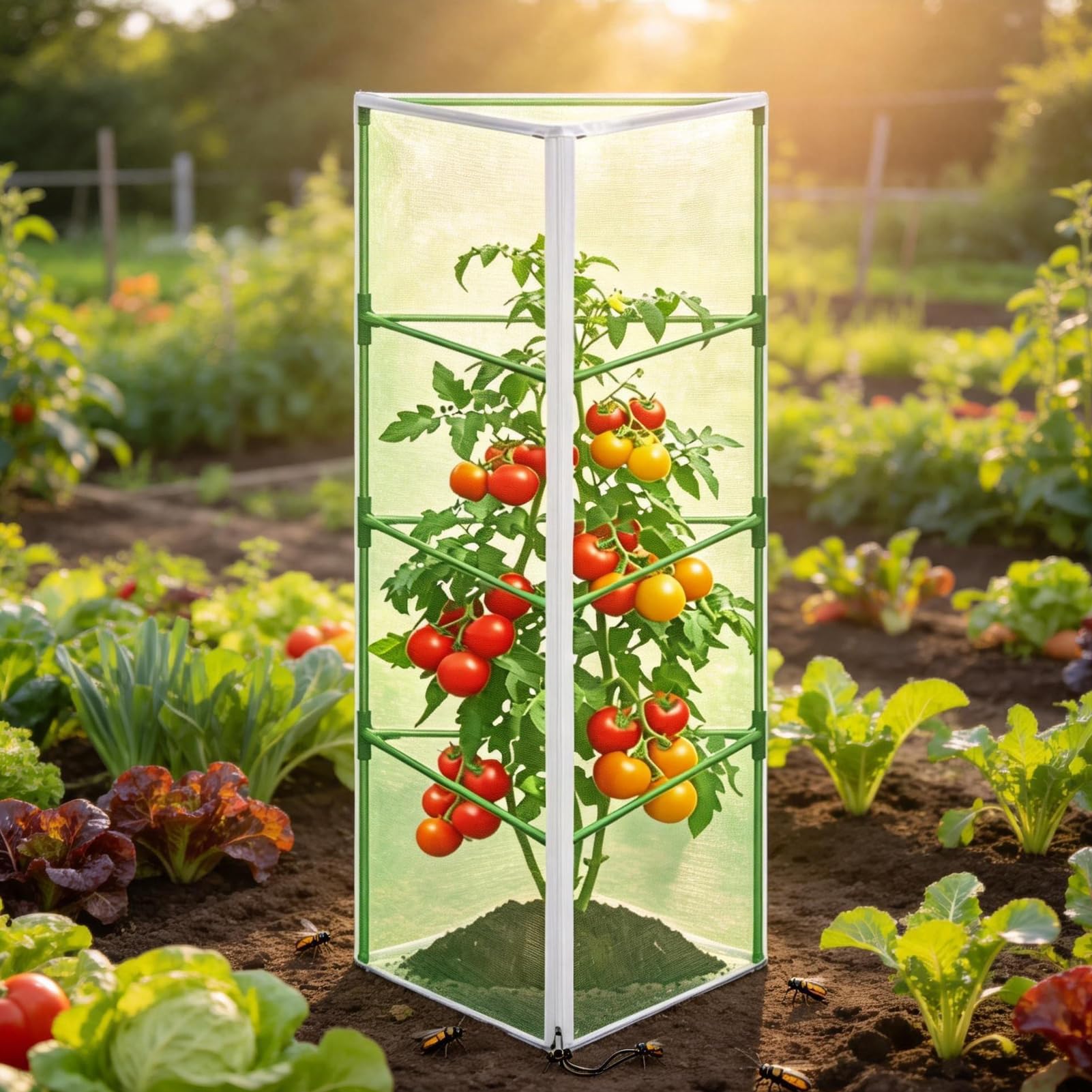 Pflanzenschutznetz für Tomaten & Pflanzen Vogelsicher 150 x 46 cm mit Reißverschluss & Zugband Garten Pflanzenschutz 2 Stück