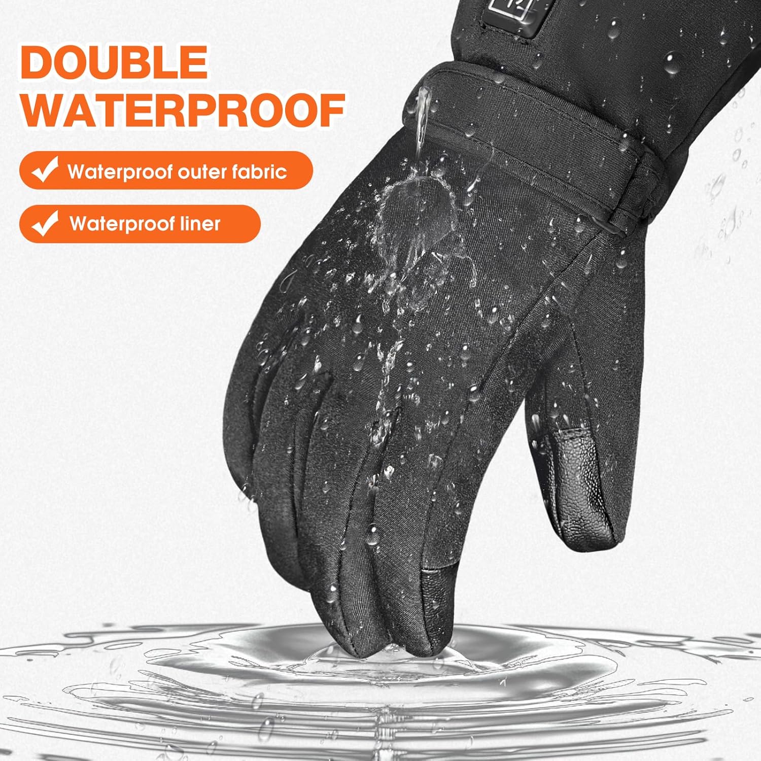 Heated Gloves 5V 5000mAh Rechargeable Battery Heated Gloves for Women with Touch Screen Non-Slip Adjustable Wrist Design Heated Hunting Gloves for Driving Camping (Black, L) - Image 4