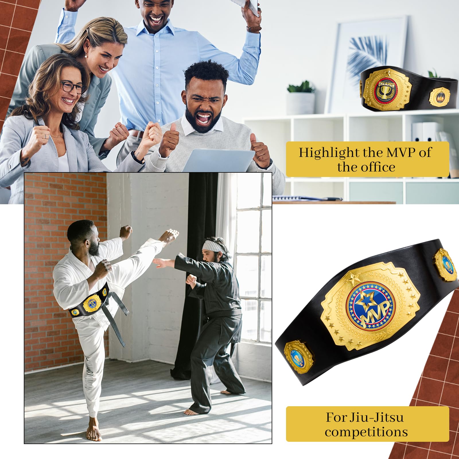 Wiwiqing Cinturón de campeonato de 51 pulgadas para adultos, cinturón de trofeo de campeón grande de cuero, cinturones de título de lucha libre para premios pesados, deportes, premios y eventos