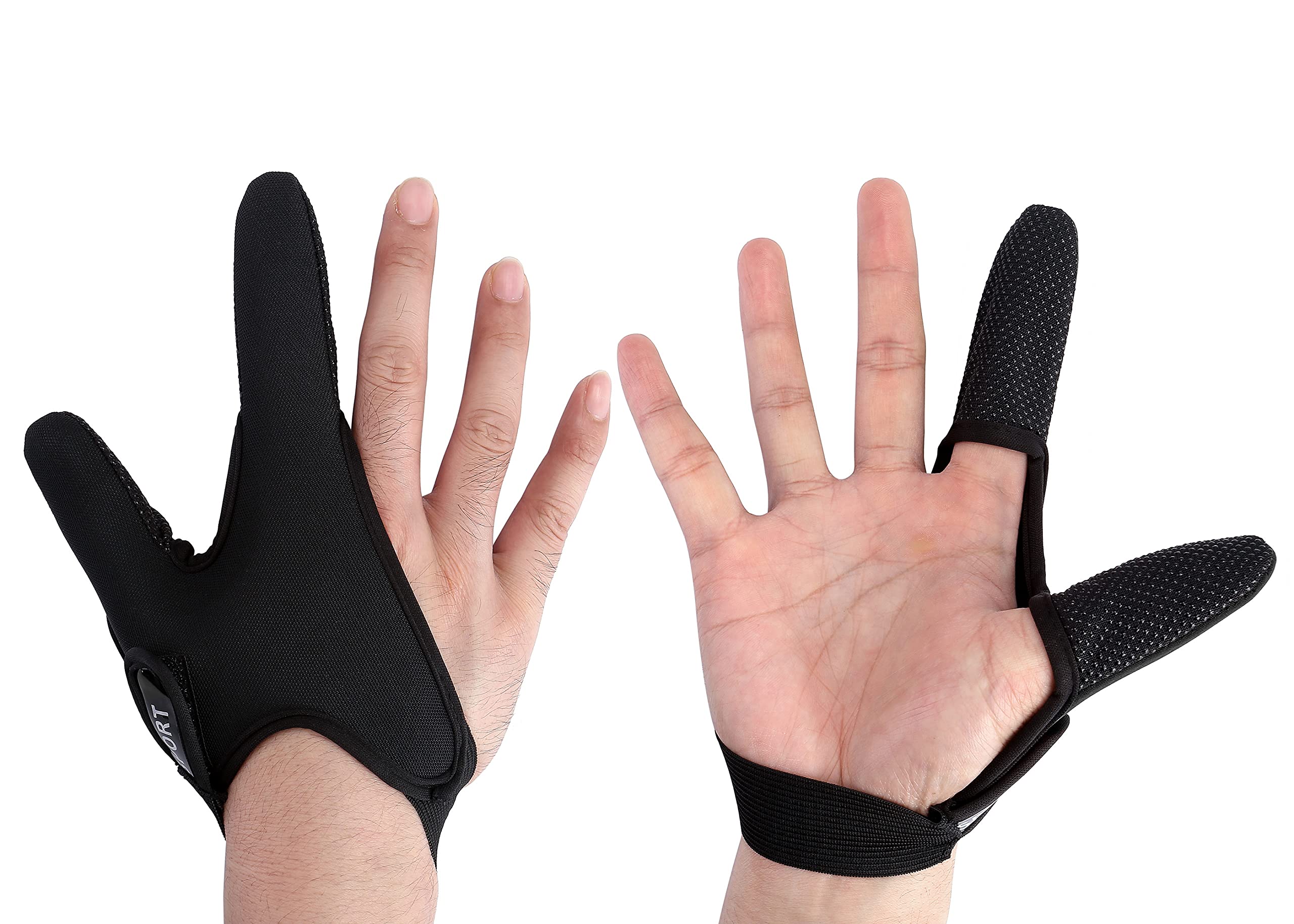 3pcs Anti-Slip Fishing Glove, Finger Protector Fishing Gloves, Professional Thumb + Index Finger Casting Glove for Fishing