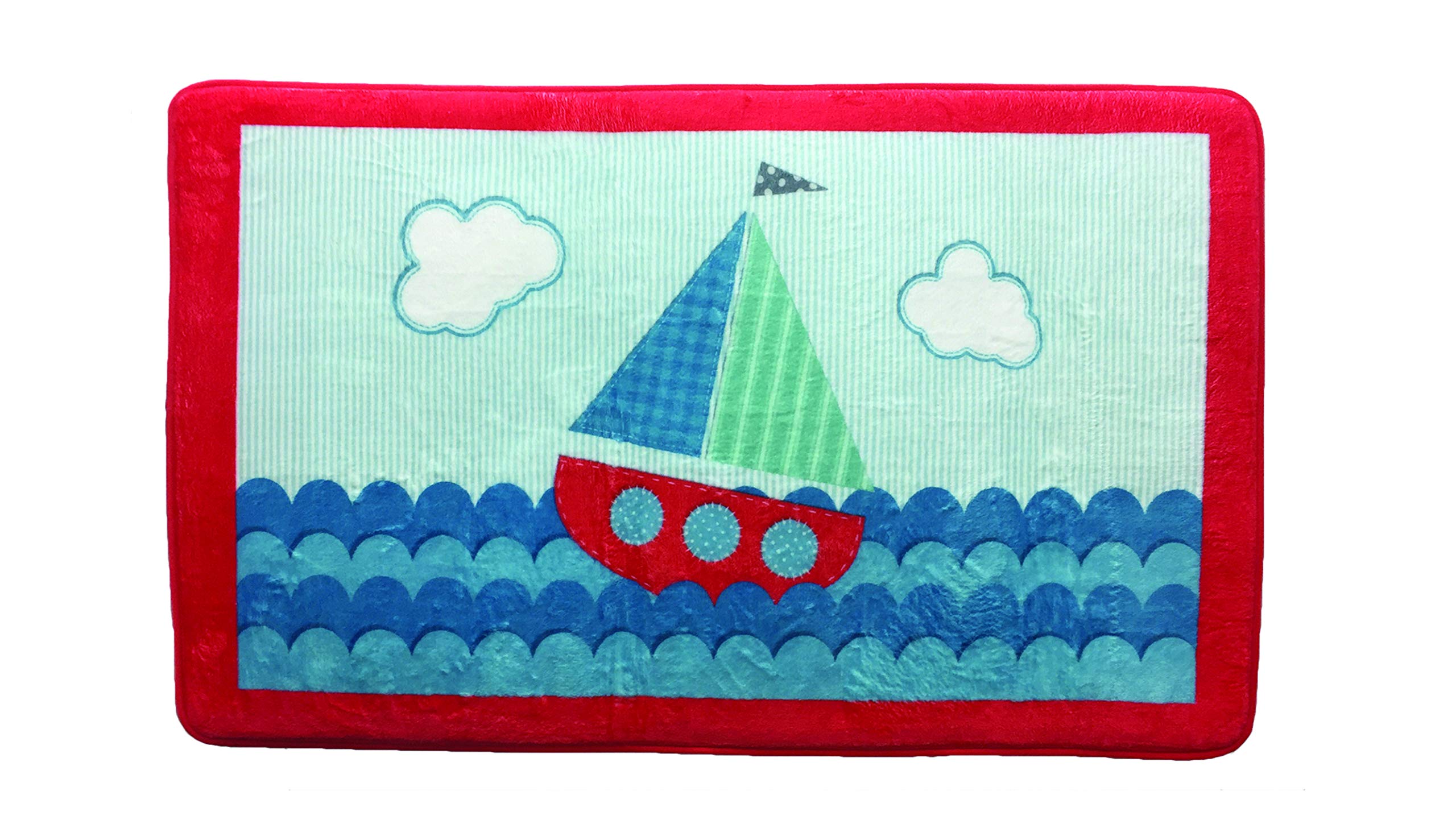Borders Unlimited Ahoy Sailboat Bathmat, Multi