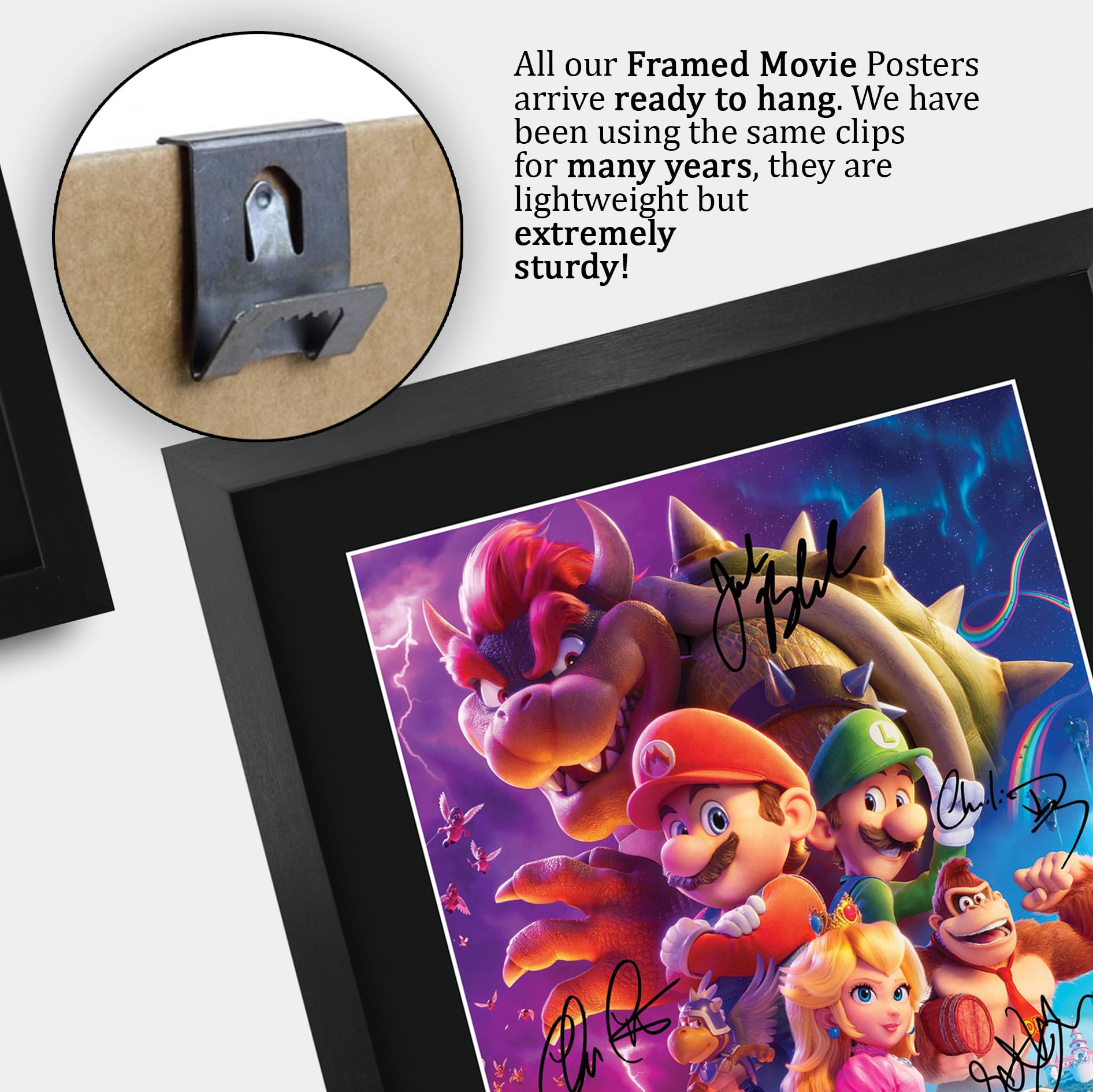 HWC Trading FR A3 The Super Mario Brothers Movie Chris Pratt Geschenke Geduckter Poster Signiertes Autogramm Foto für Fans von Film Memorabilien - A3 Gerahmt