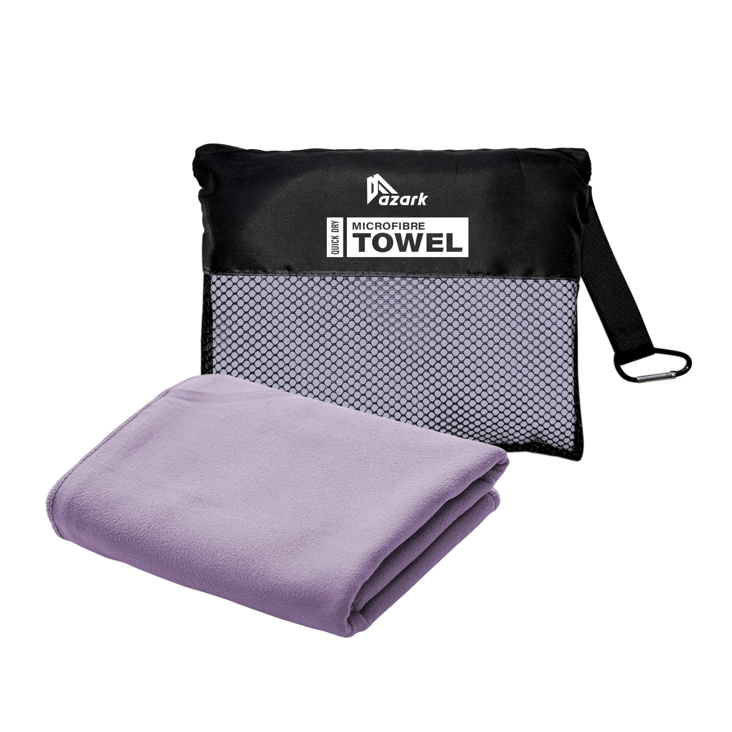 azark Microfibre Towel – Quick Dry, Lightweight & Super Absorbent – Gym, Travel, Yoga, Camping & Beach – Soft & Durable – Multiple Sizes (Purple, X Large)