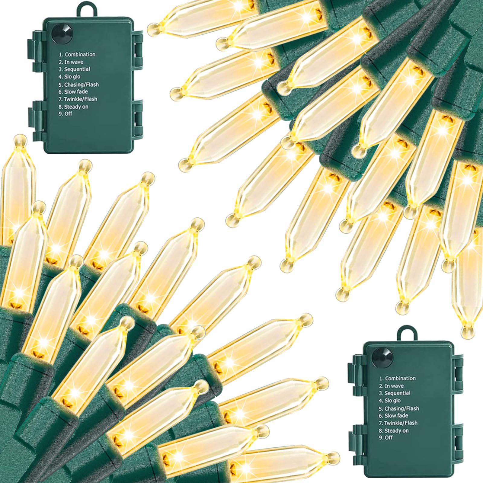OULISI 2 Pack Christmas Lights