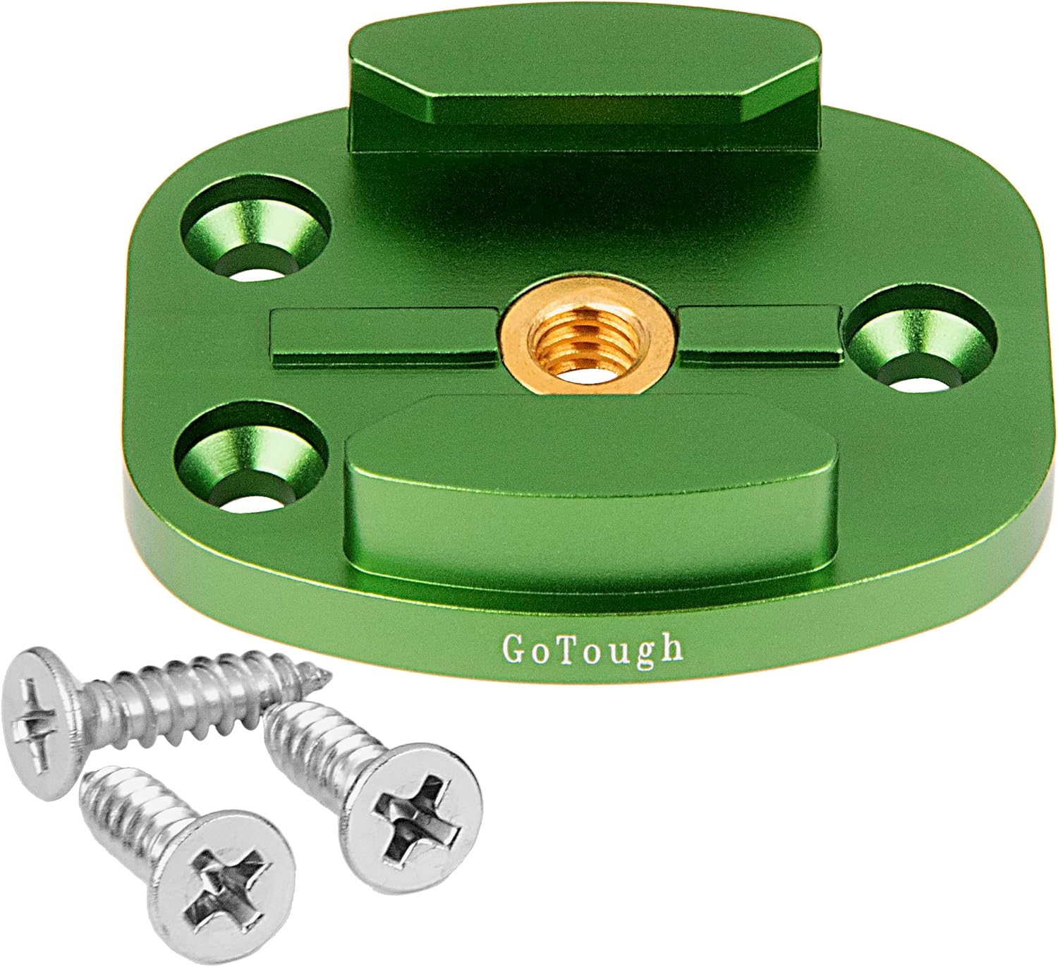 GoTough Gold QR Mount with Pilot Holes – All Metal, Versatile Quick Release Plate with 1/4”-20 Tripod Screw and Pilot Holders Compatible with GoPro HERO3, HERO3+, HERO4, HERO5, HERO6, HERO7 Quick Rele